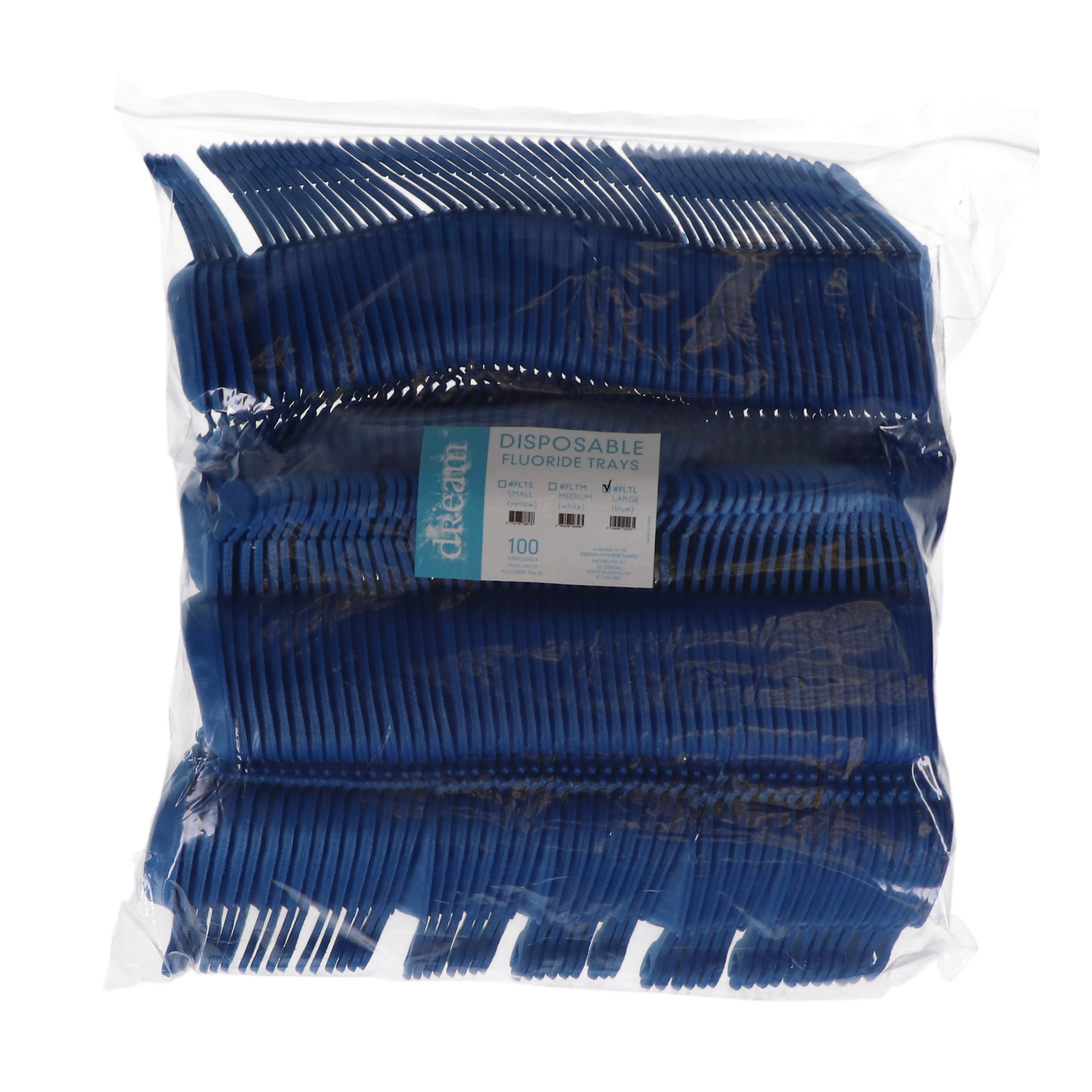 Fluoride Trays Foam Dual Arch, Large, Blue, 100/Pk, FLTL thumbnail 5