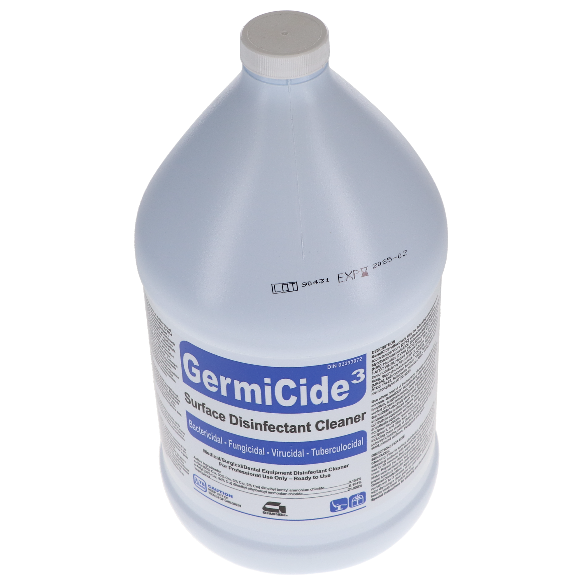 GermiCide 3 Broad-Spectrum Multi-Surface Disinfectant, 3.78 L Bottle, Unscented, 1/Pk, GERMI-3XXL, GERMI-3-XXL thumbnail 4