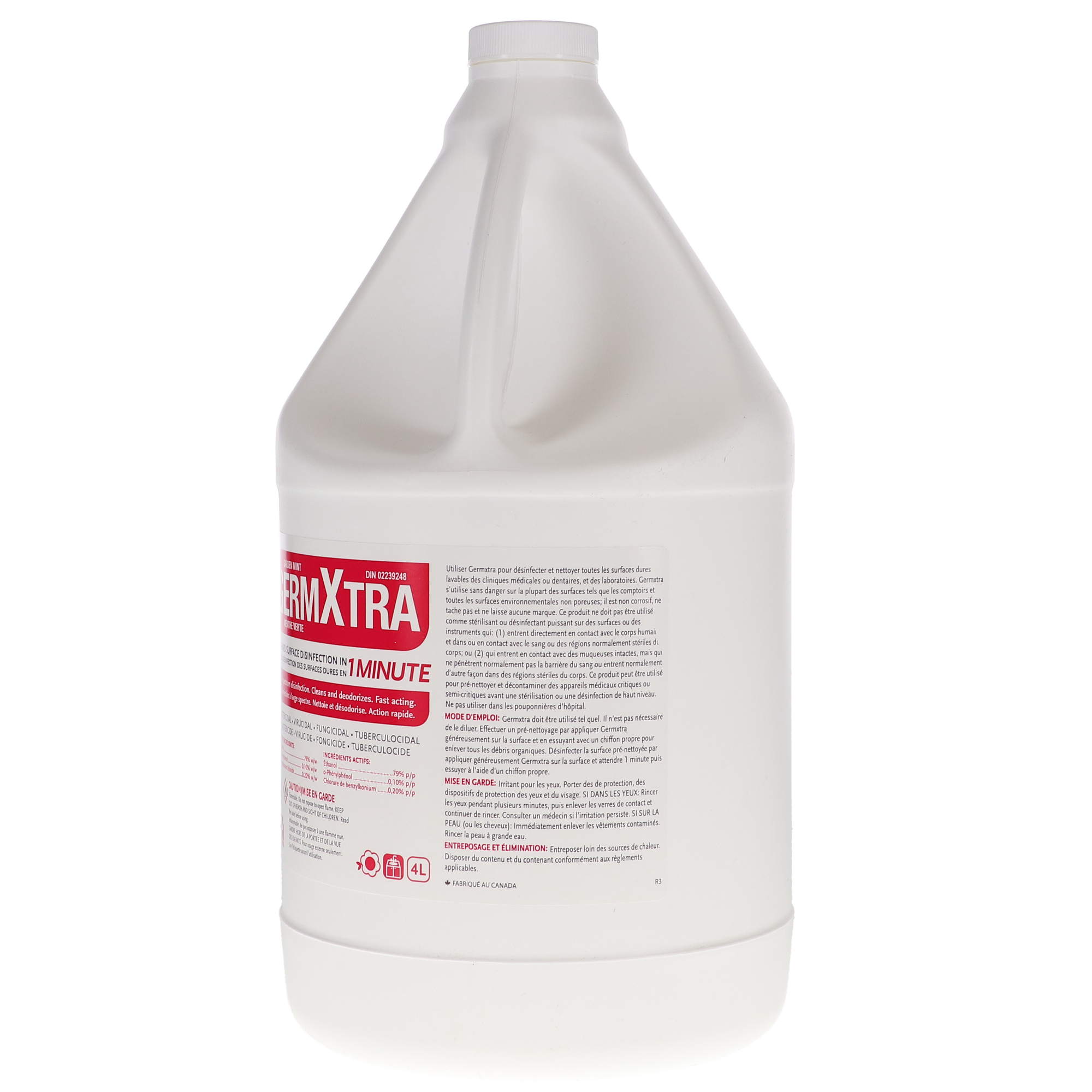 GermXtra Hard Surface Disinfectant, Broad Spectrum, 4 L, Garden Mint, 1/Pk, GMXX-L thumbnail 2