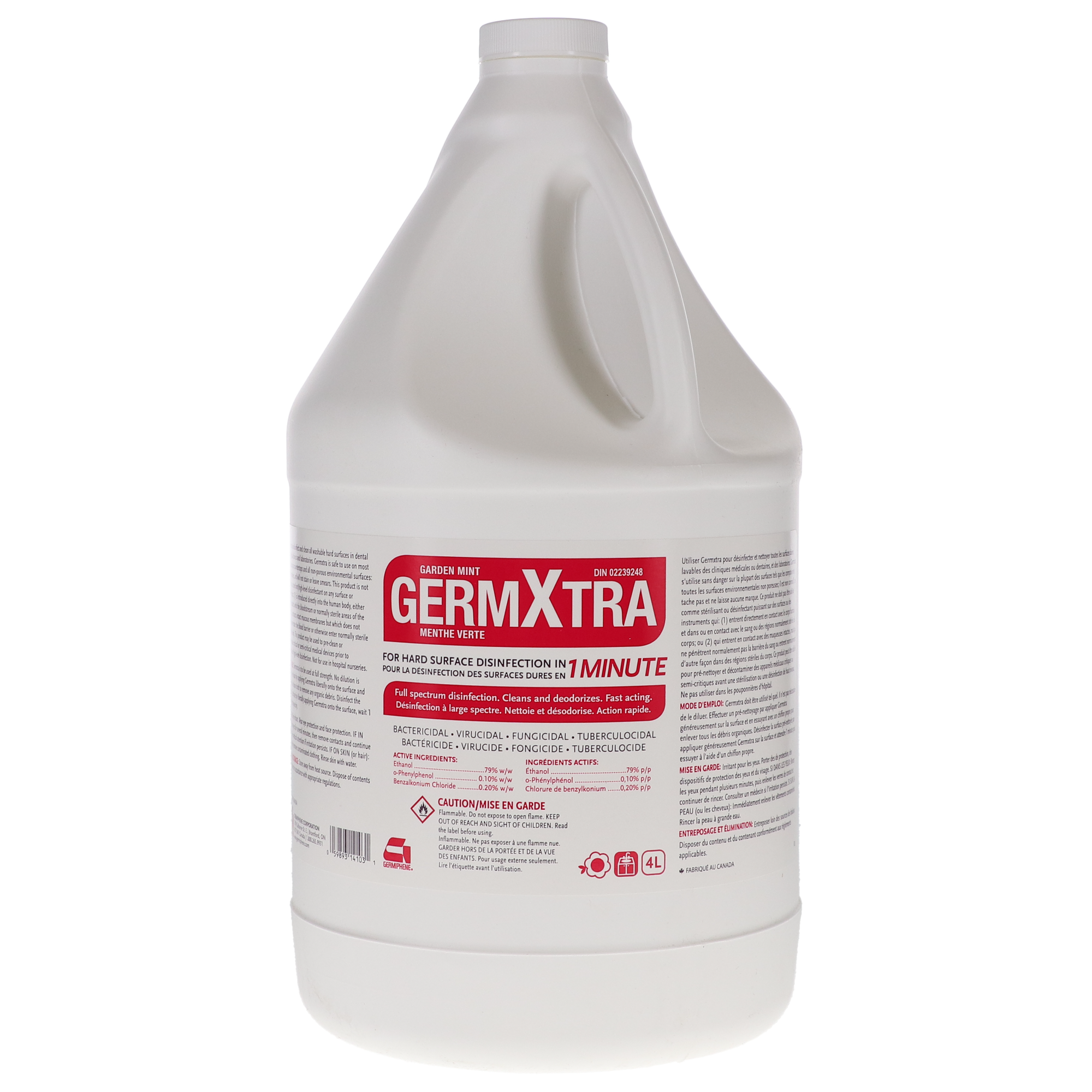 GermXtra Hard Surface Disinfectant, Broad Spectrum, 4 L, Garden Mint, 1/Pk, GMXX-L thumbnail 6