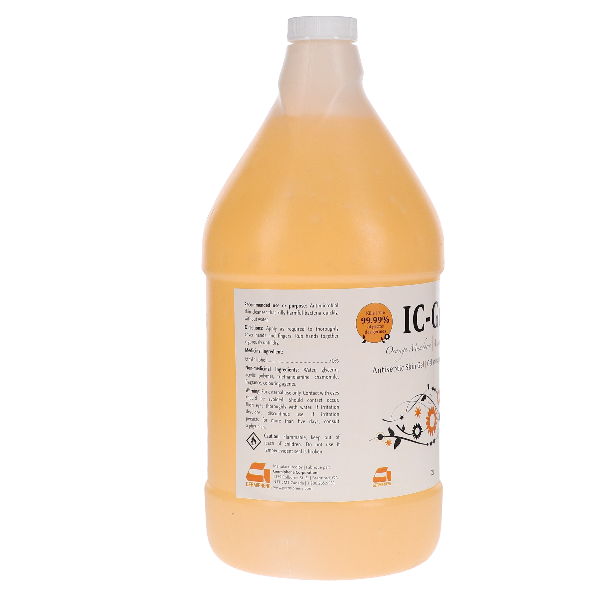 IC-Gel Antiseptic Skin Gel, 2 L, Orange Mandarin, 1/Pk, IC-GEL-XL-MAN (Discontinued) thumbnail 4