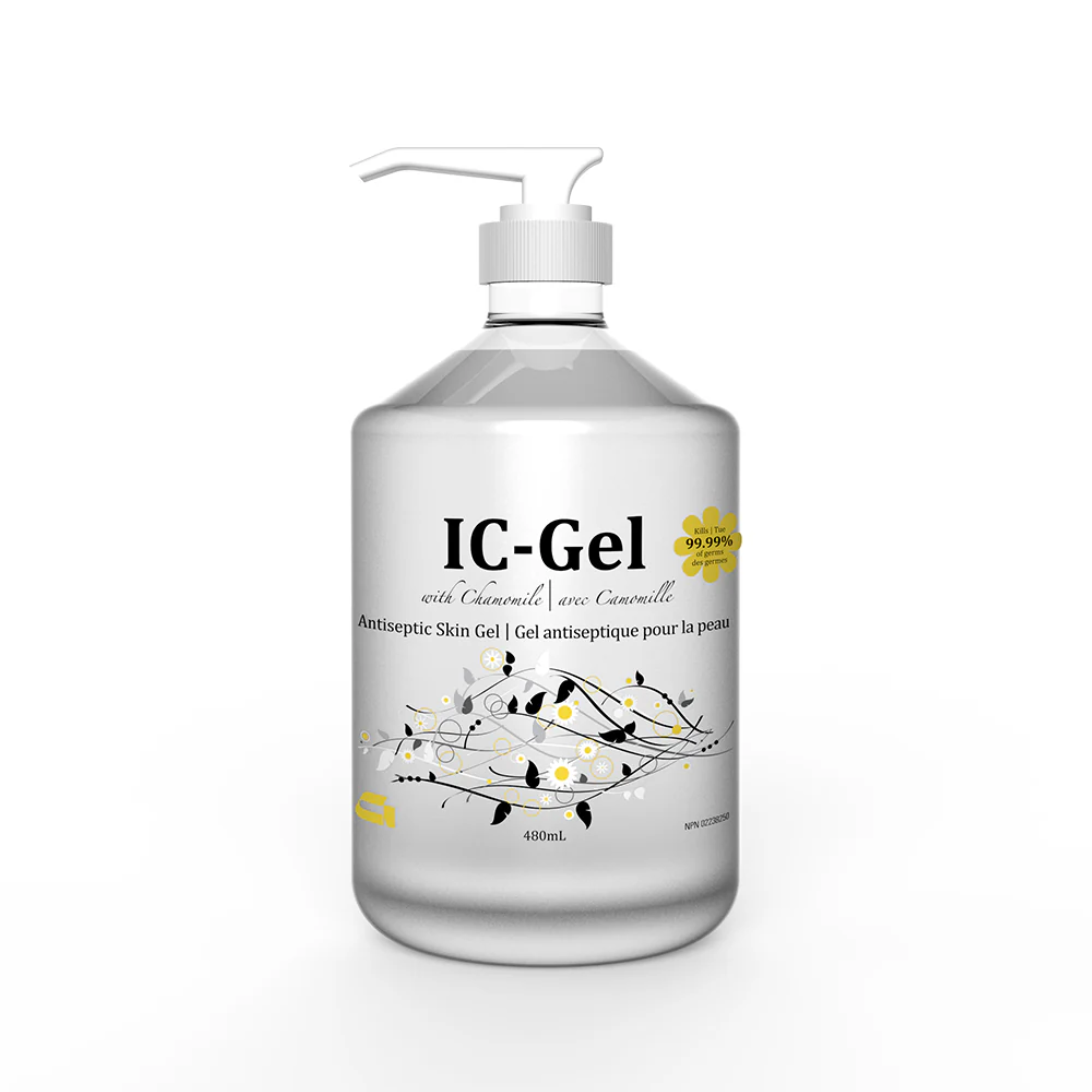 IC-Gel Antiseptic Skin Gel, 480 ml, Ginger Citrus, 1/Pk, IC-GEL-L-GC product image