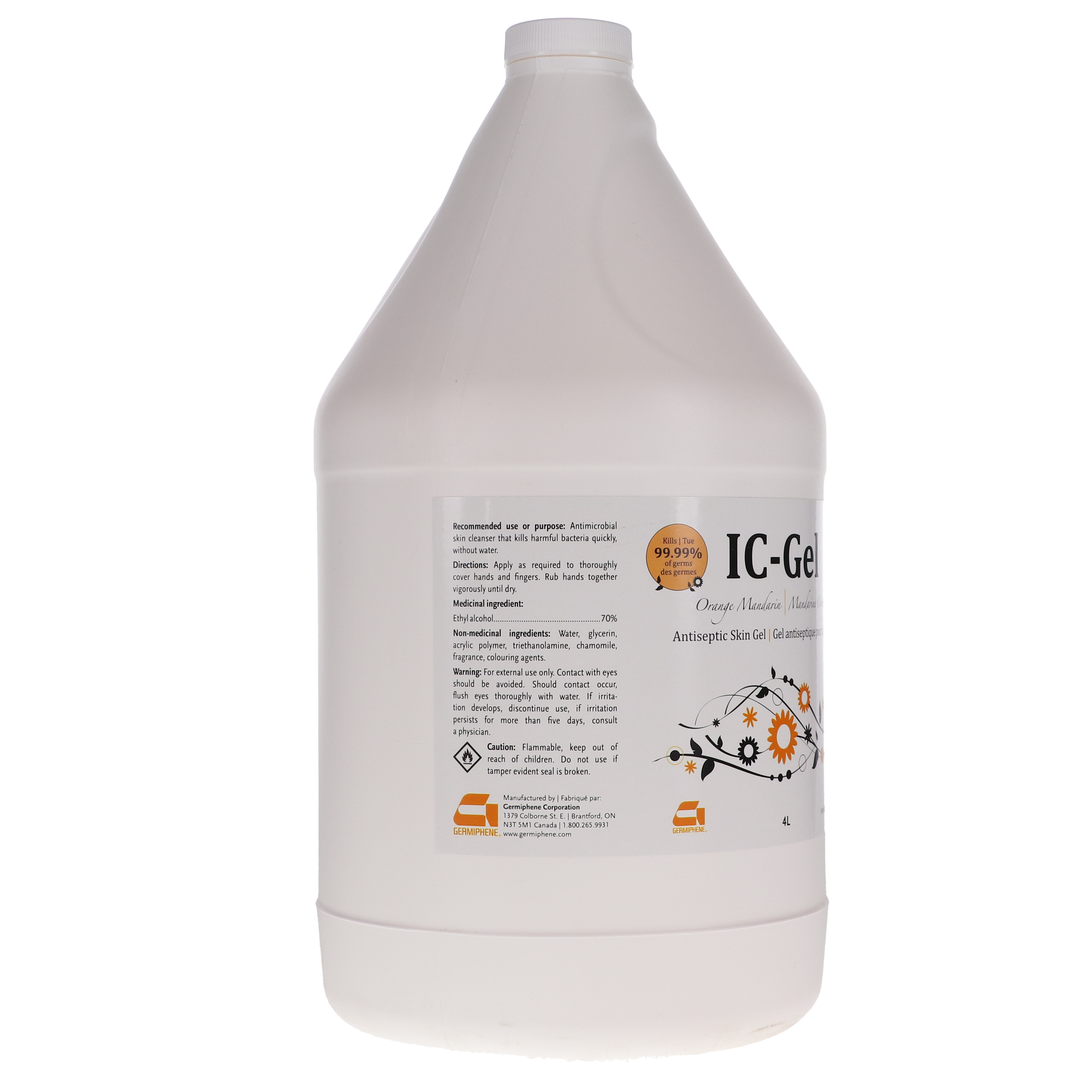 IC-Gel Antiseptic Skin Gel, 4 L, Orange Mandarin, 1/Pk, IC-GEL-XXL-M thumbnail 3