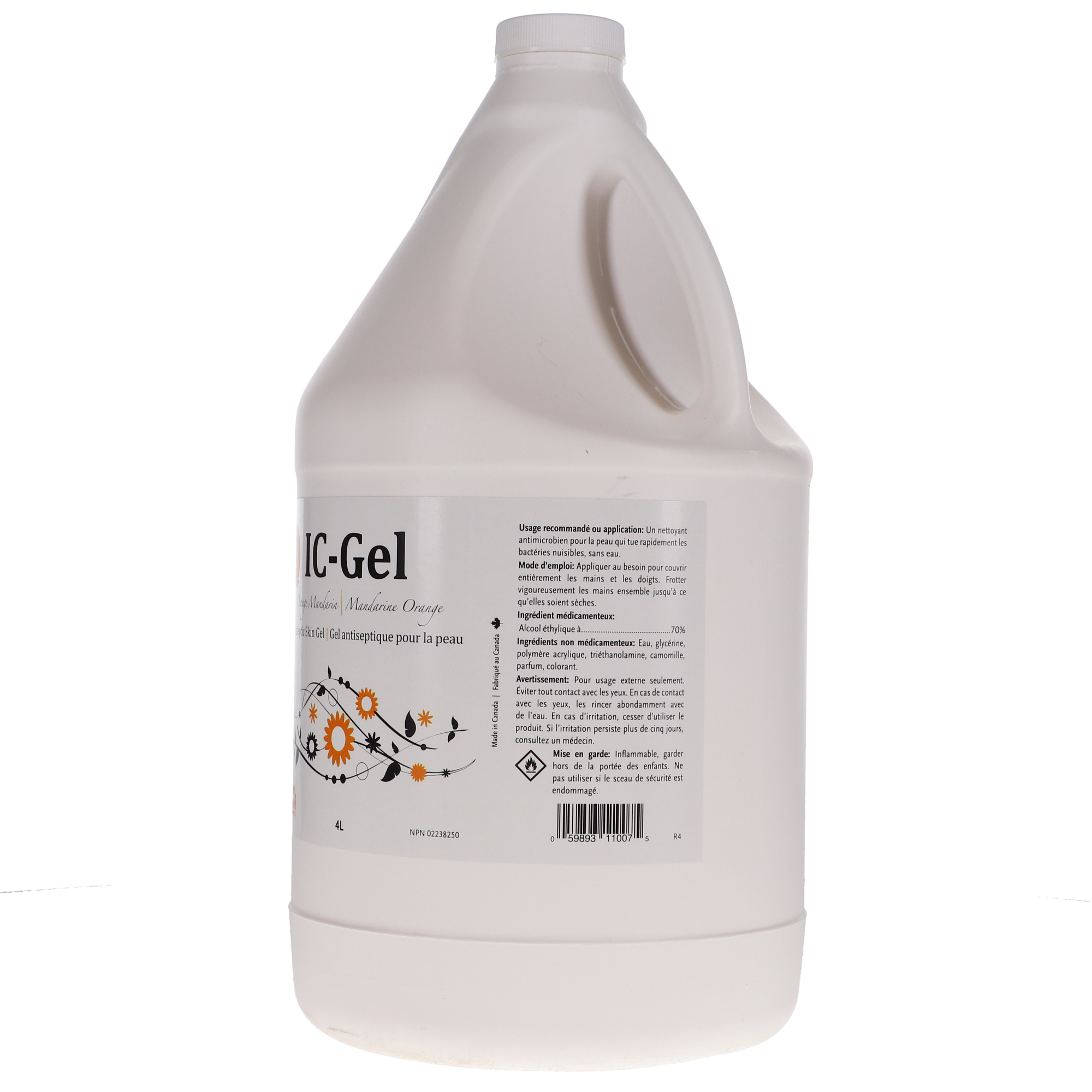 IC-Gel Antiseptic Skin Gel, 4 L, Orange Mandarin, 1/Pk, IC-GEL-XXL-M thumbnail 4