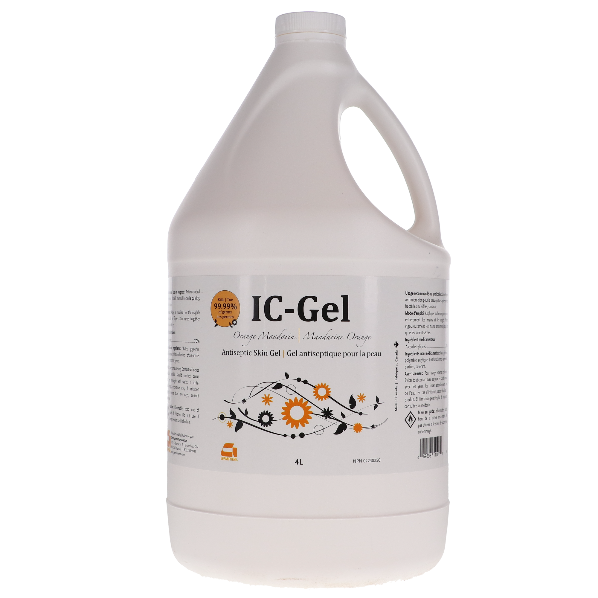 IC-Gel Antiseptic Skin Gel, 4 L, Orange Mandarin, 1/Pk, IC-GEL-XXL-M thumbnail 6