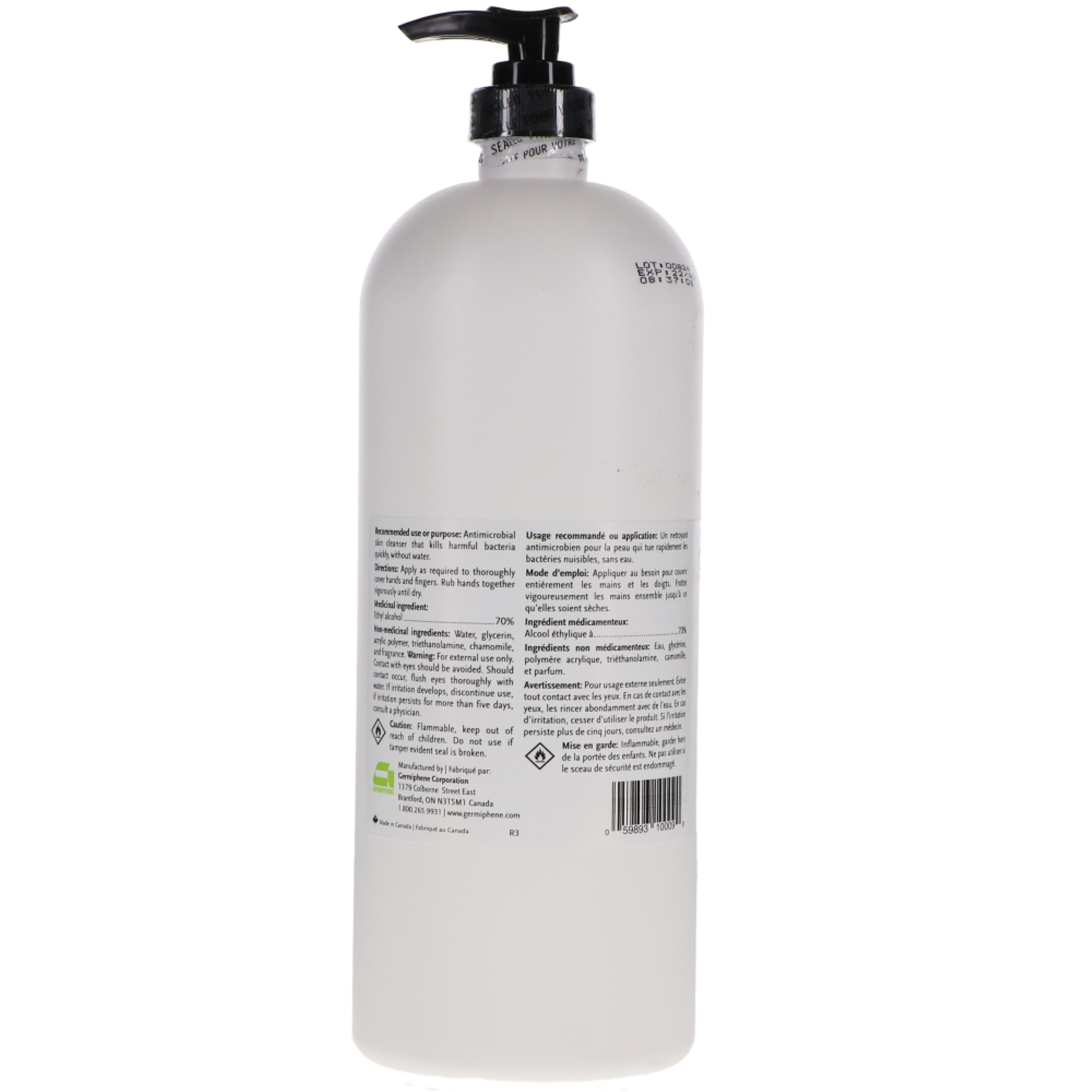 IC-Gel Antiseptic Skin Gel, 946 ml, Ginger Citrus, 1/Pk, IC-GEL-X-GC thumbnail 2