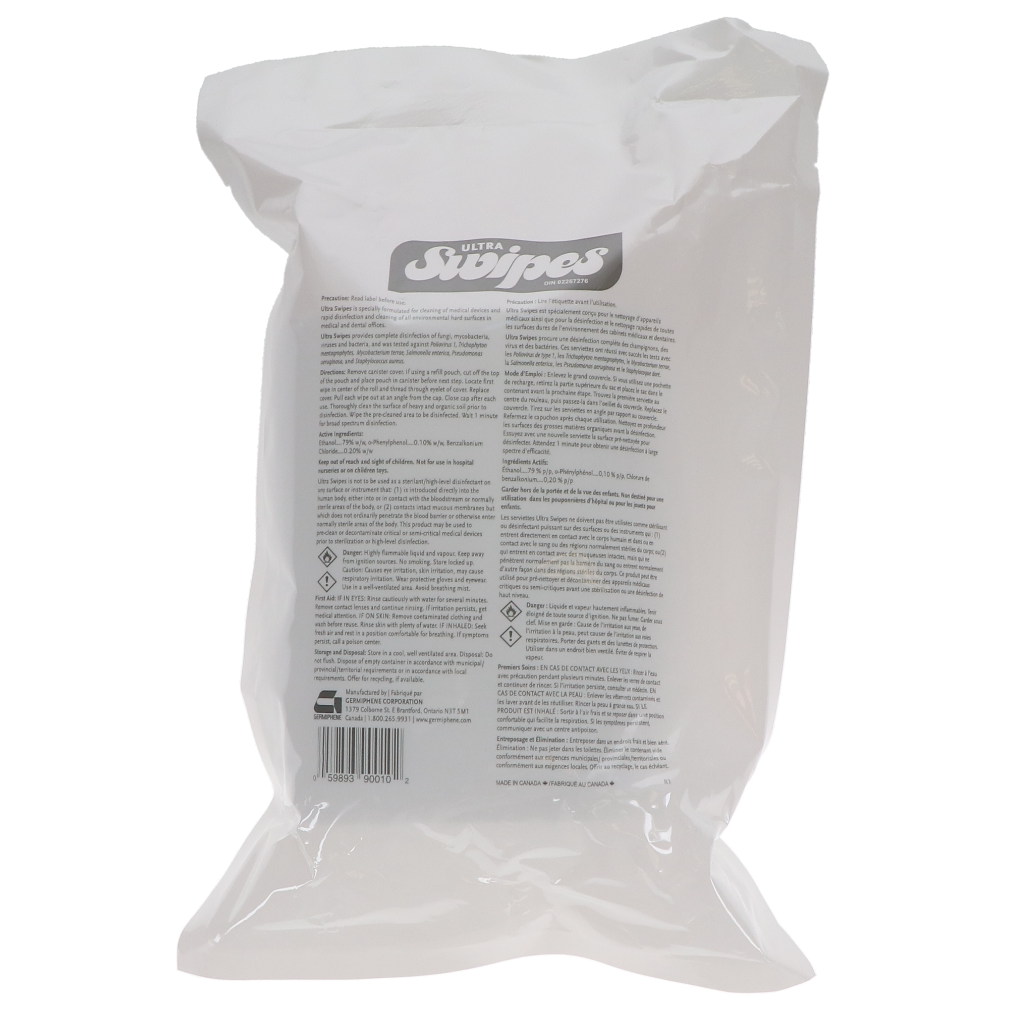 Ultra Swipes Broad Spectrum Hard Surface Disinfectant Towelettes, Refill Pouch, Regular, 160 Wipes/Pk, SW-R product image