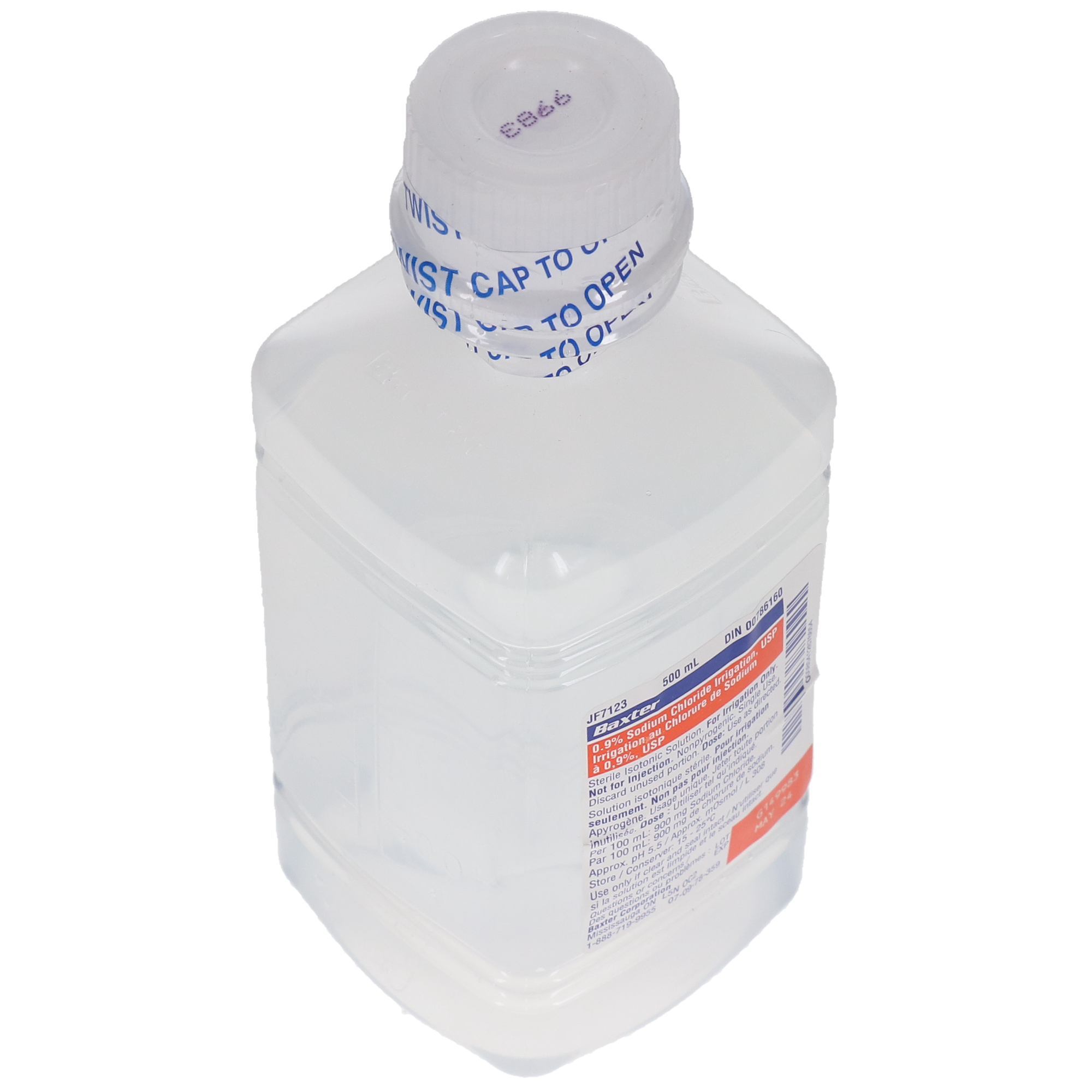 0.9% Sodium Chloride (NaCl) Saline Irrigation, USP, Bottle, 500 ml, 1/Pk, JF7633, JF7633 thumbnail 4