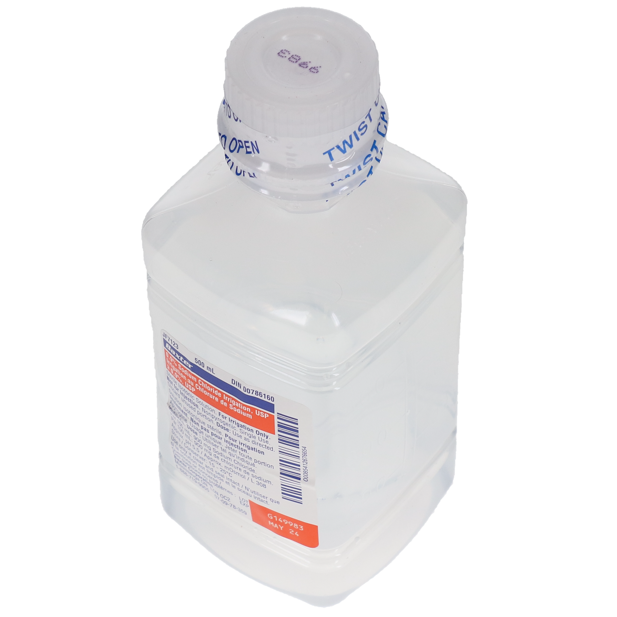 0.9% Sodium Chloride (NaCl) Saline Irrigation, USP, Bottle, 500 ml, 1/Pk, JF7633, JF7633 thumbnail 5
