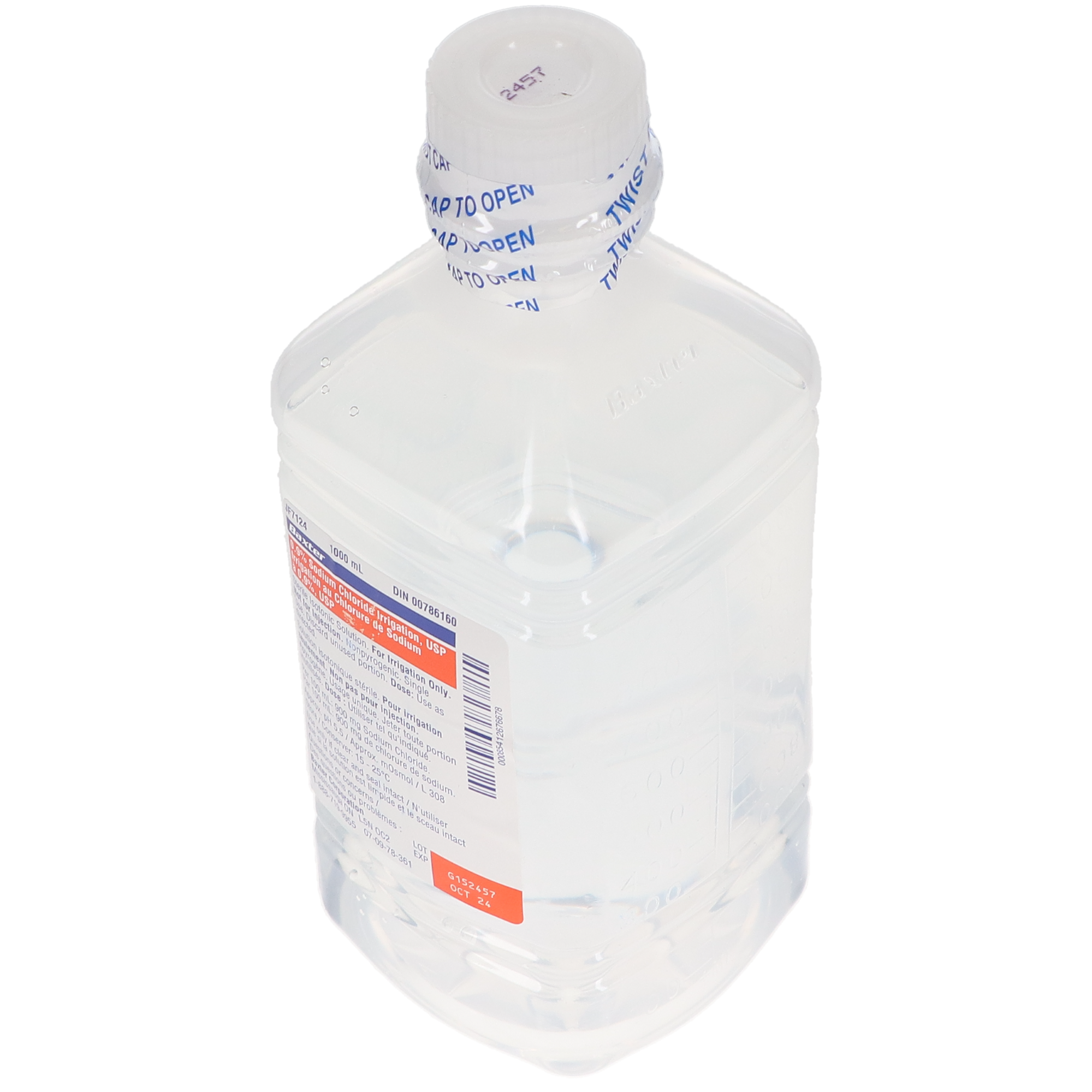 0.9% Sodium Chloride (NaCl) Saline Irrigation, USP, Bottle, 1000 ml, 1/Pk, JF7634 thumbnail 4