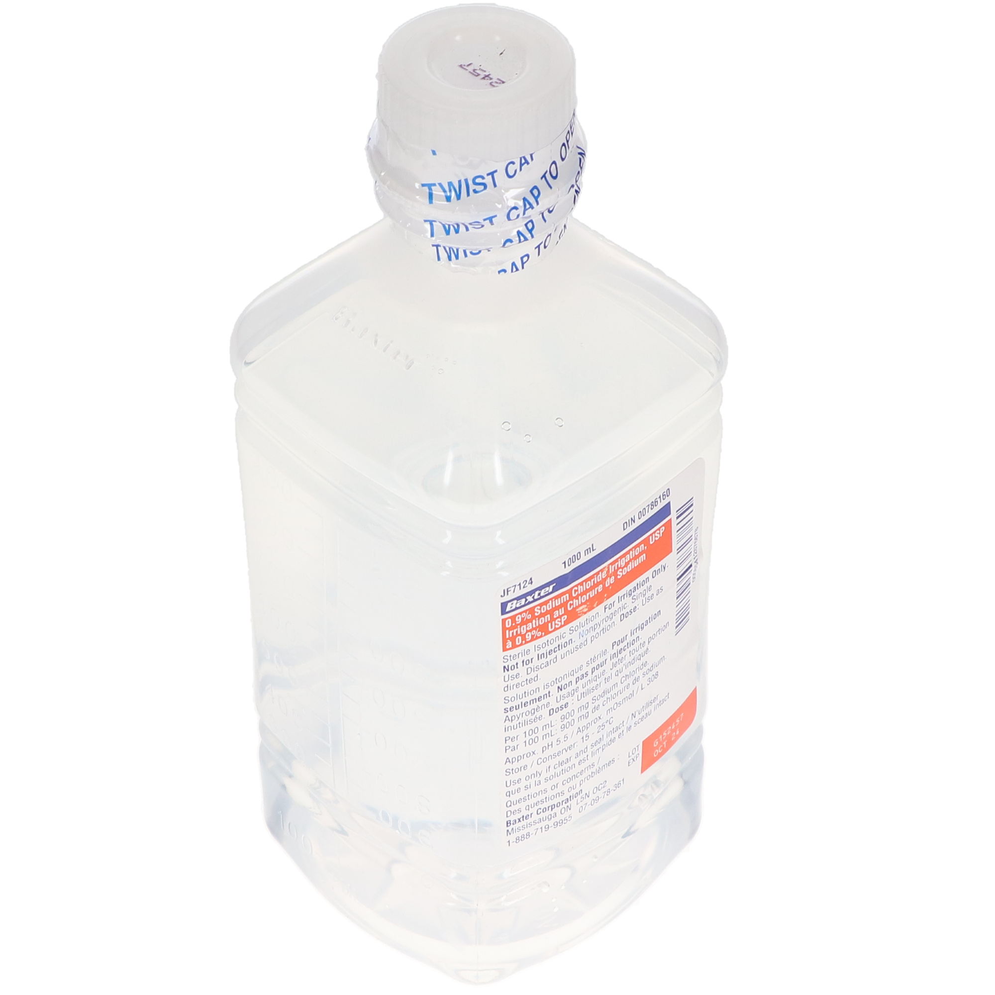 0.9% Sodium Chloride (NaCl) Saline Irrigation, USP, Bottle, 1000 ml, 1/Pk, JF7634 thumbnail 5