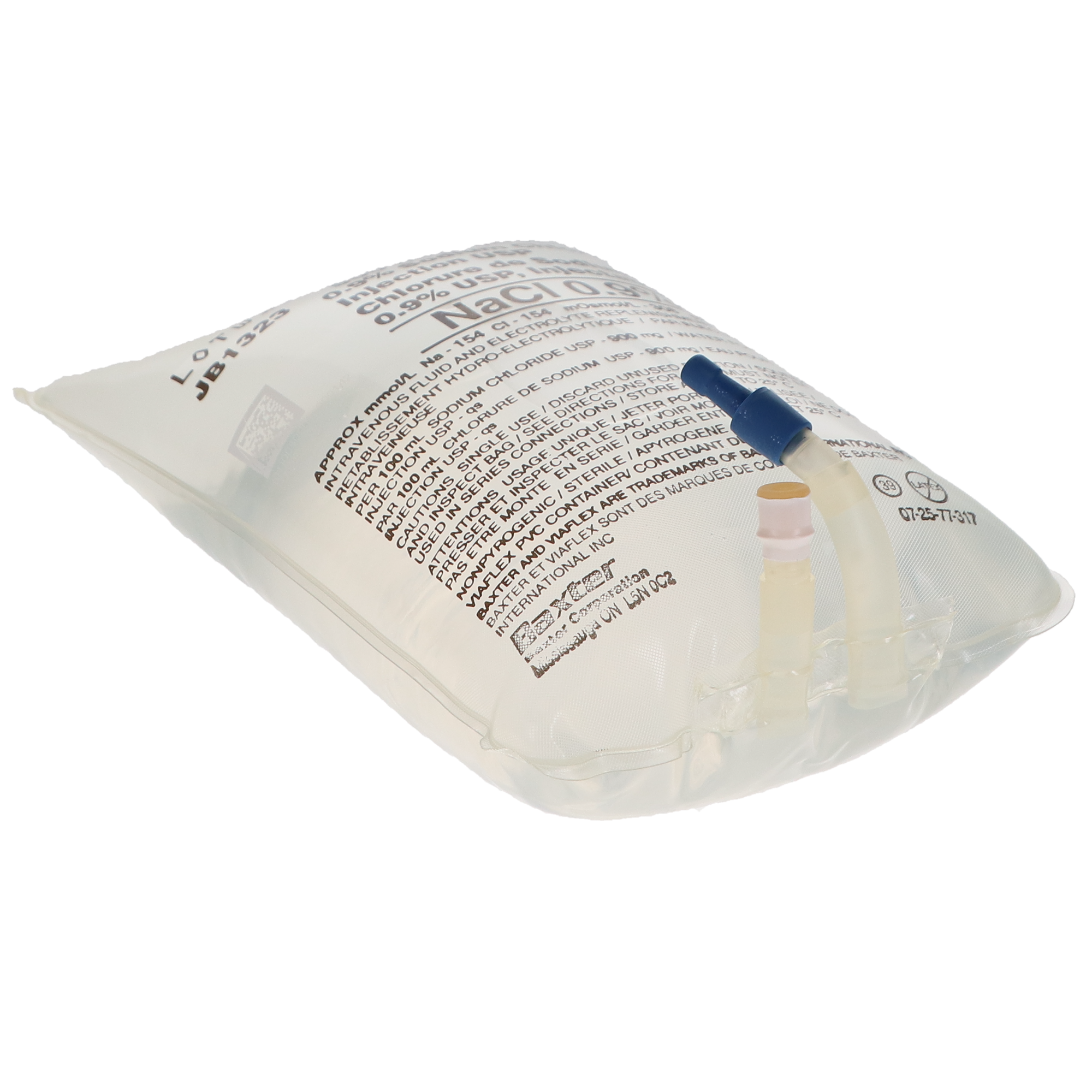 0.9% Sodium Chloride (NaCl) Saline Injection, USP, Bag, 500 ml, 1/Pk, JB1323 thumbnail 3