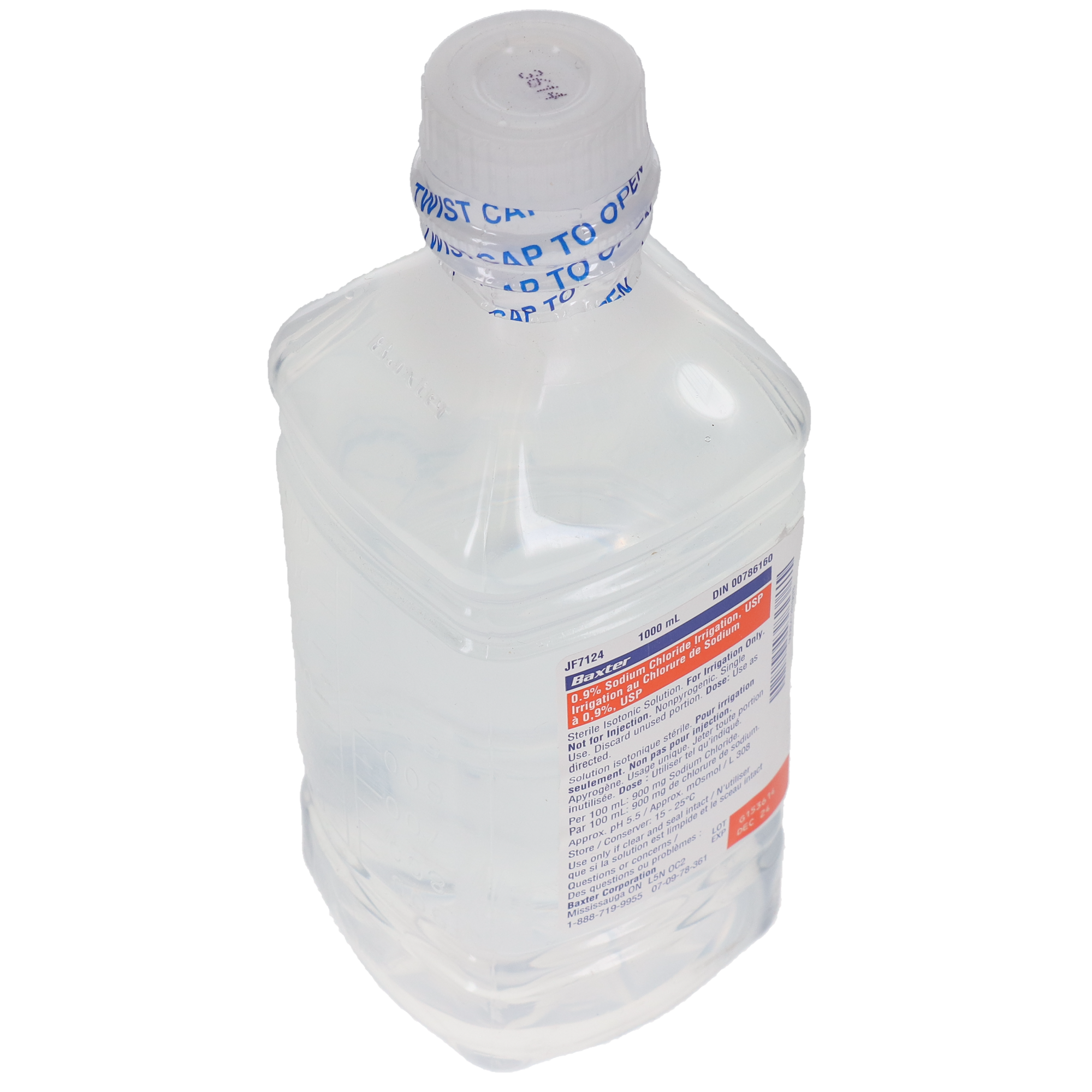 Sterile Water For Irrigation, USP, Bottle, 1000 ml, 1/Pk, JF7624, JF7624 thumbnail 3