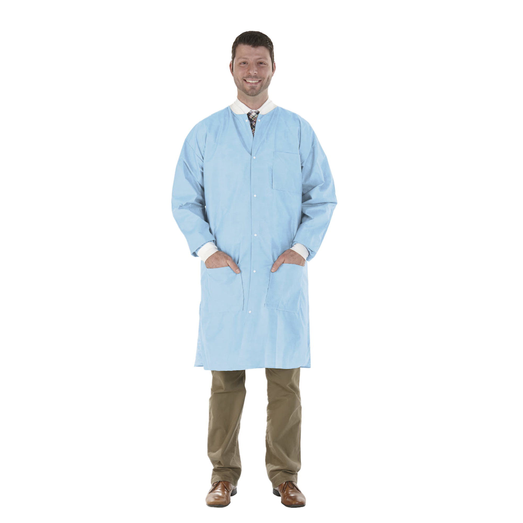 SafeWear Disposable High Performance Lab Coat, Extra Large, Soft Blue, 12/Pk, 8112-D thumbnail 10