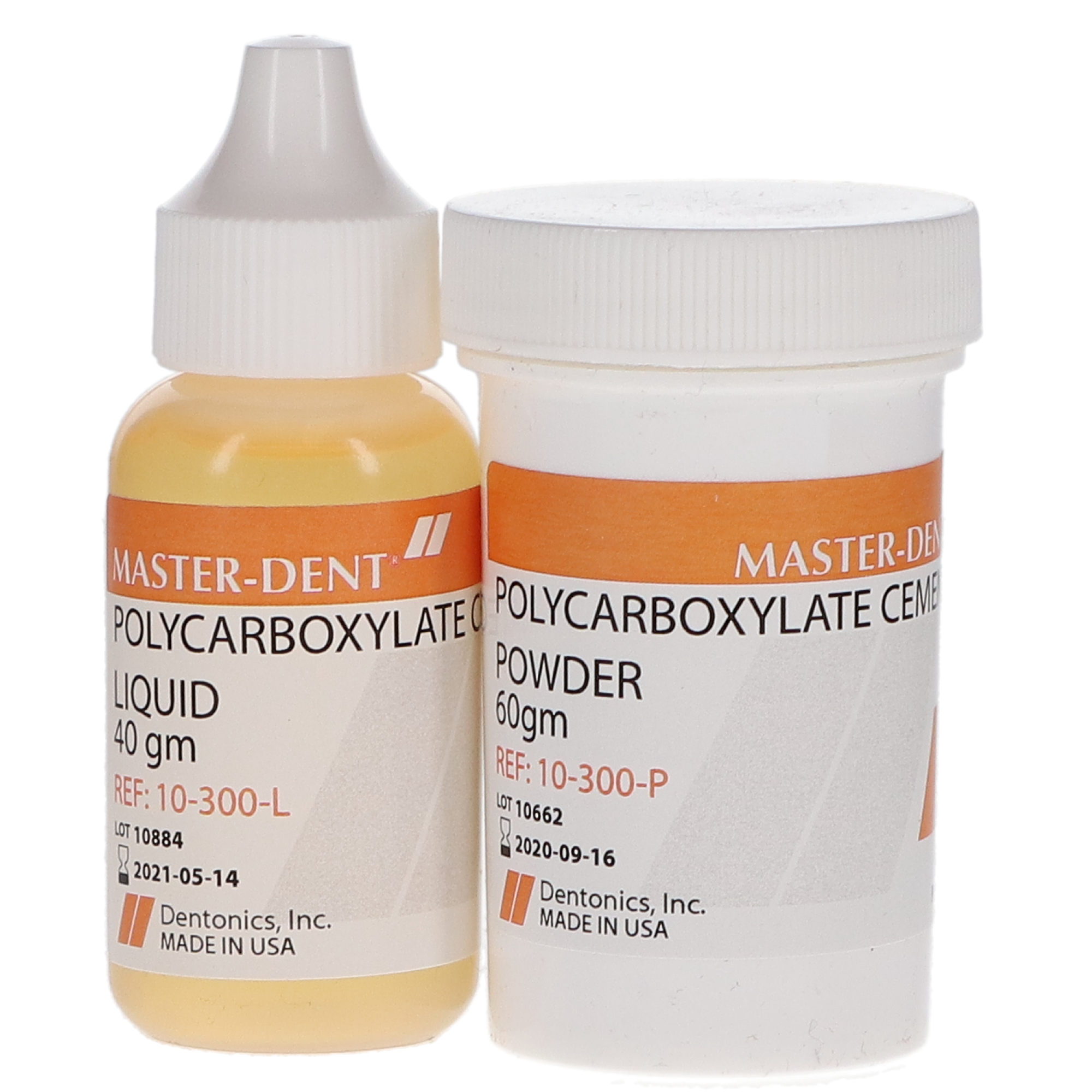 Master-Dent Polycarboxylate Cement, Triple # Kit, 60 g/40 ml, 1/Pk product image