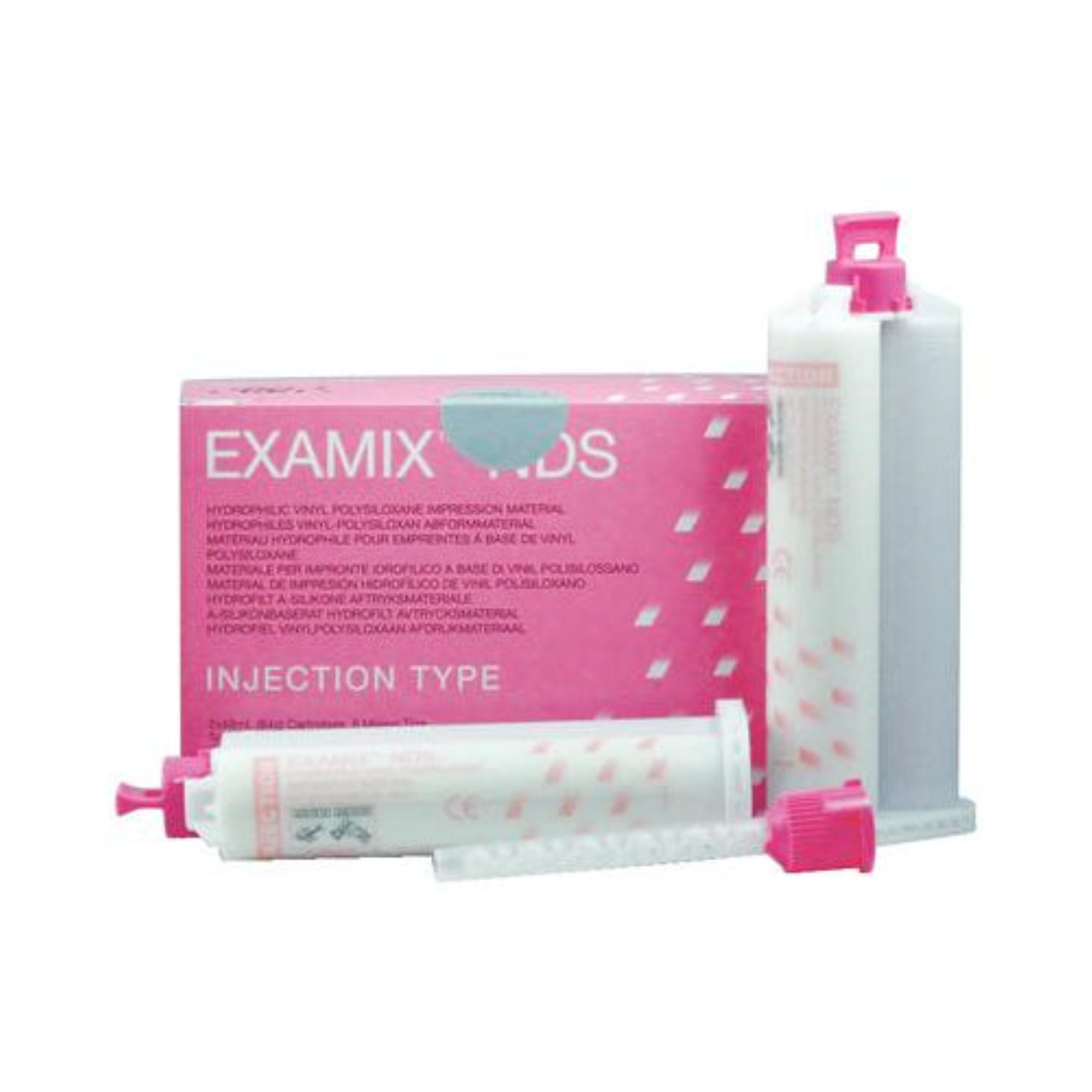 Examix NDS Impression Material, Cartridge without Tips, Injection Type, 48 ml, Pink, 2/Pk product image