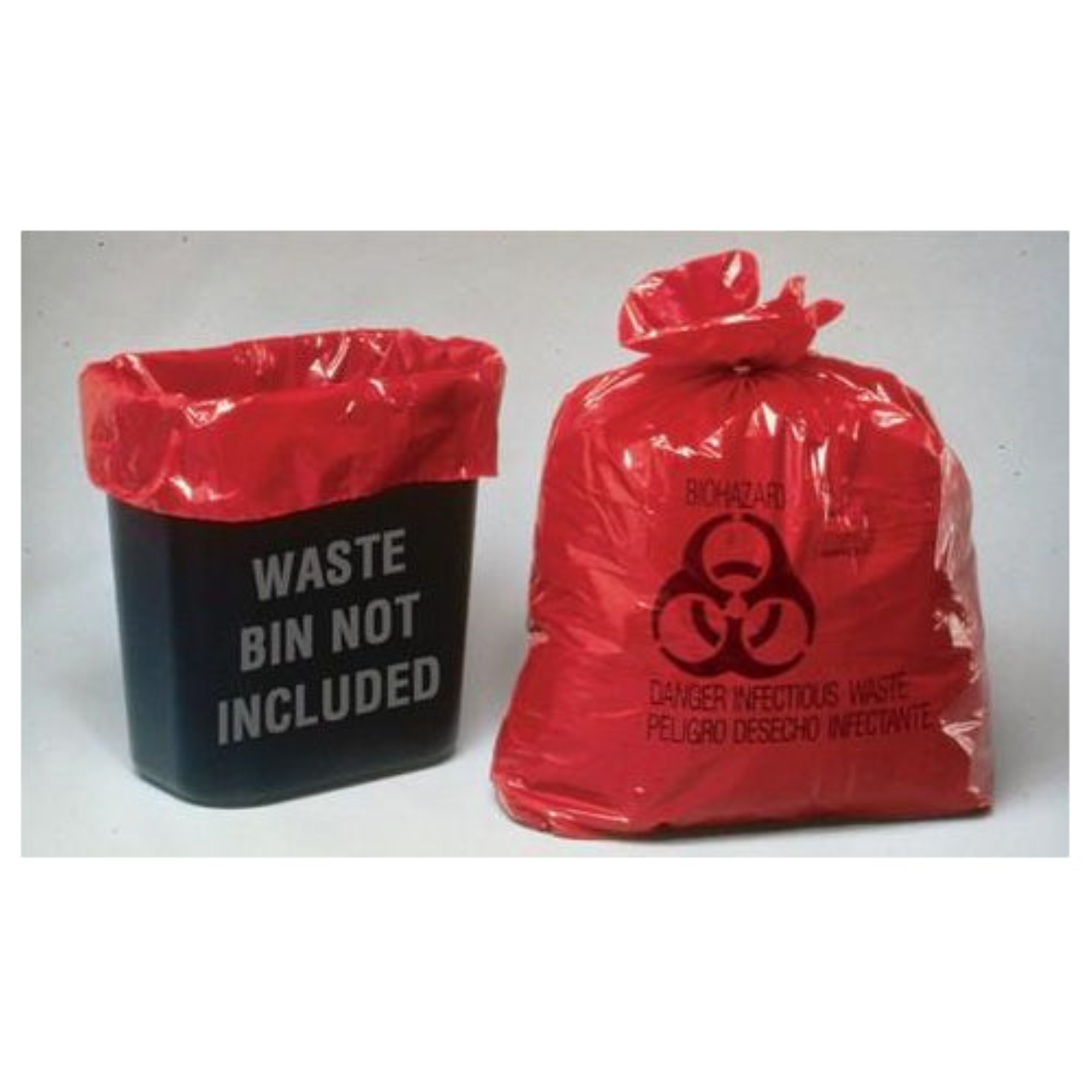 Dis-Pose Infectious Waste Bags, 10 Gallon 24" x 24" (100 bags per box with ties) product image