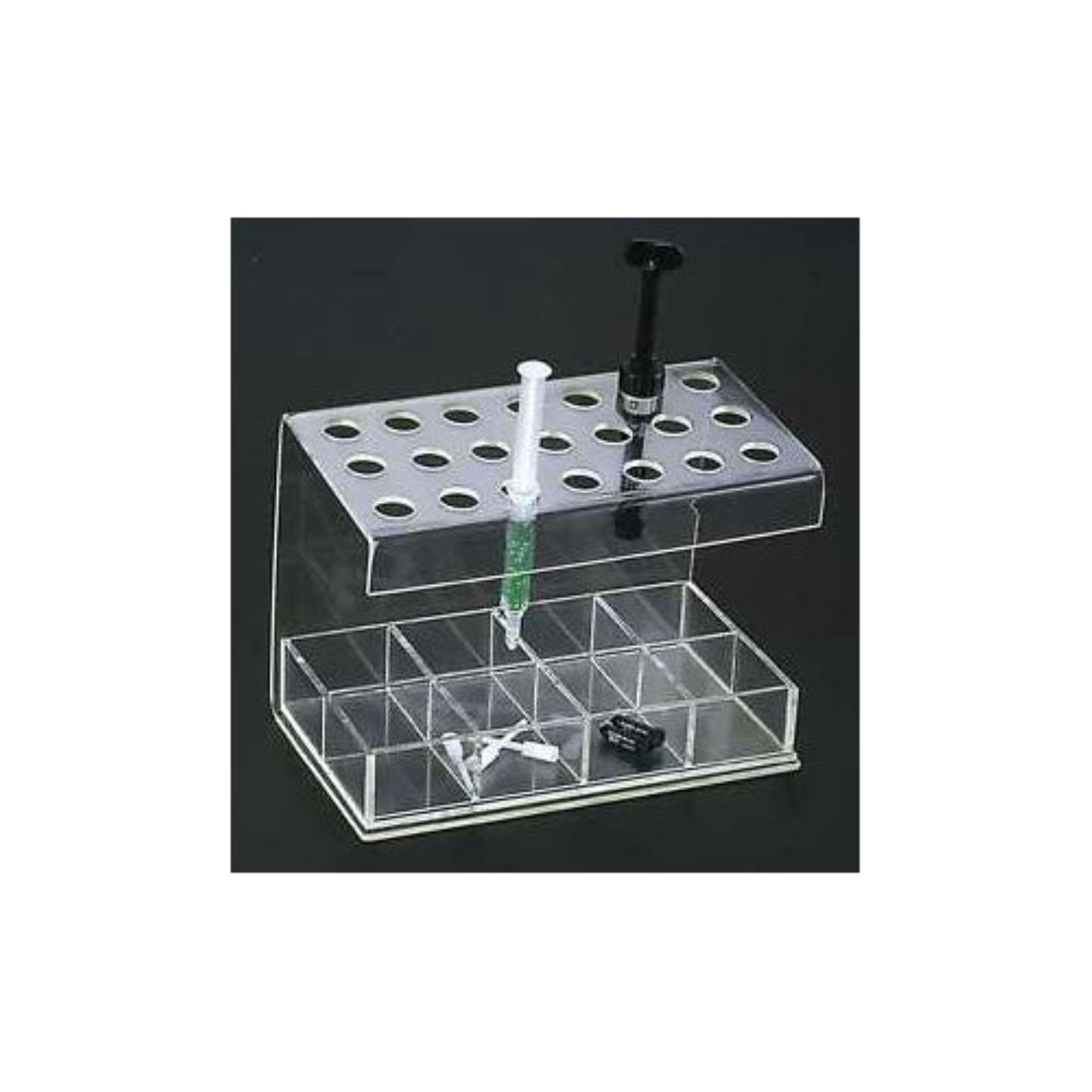 Premium Composite Syringe Organizer, 21-Syringe Hold, Medium, Clear, 1/Pk, 1402 product image