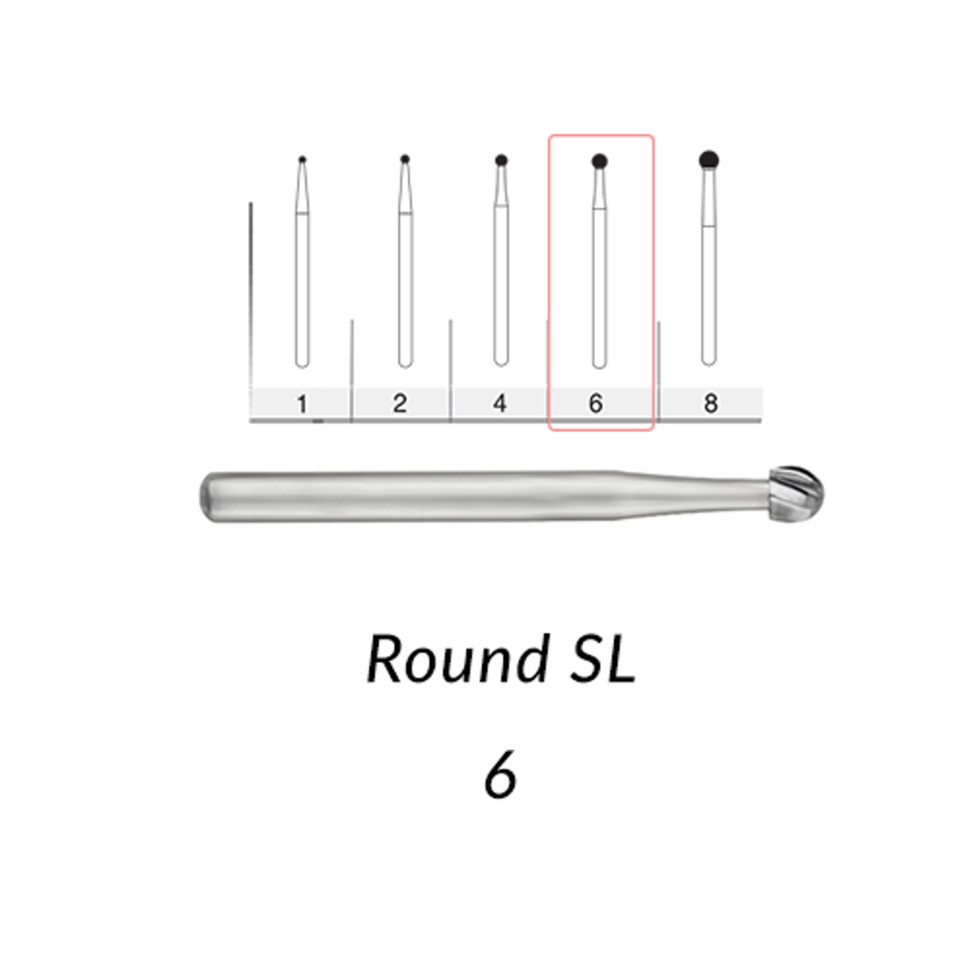 Standard Operative Carbide Burs, FG, Round, # 6, 50/Pk product image