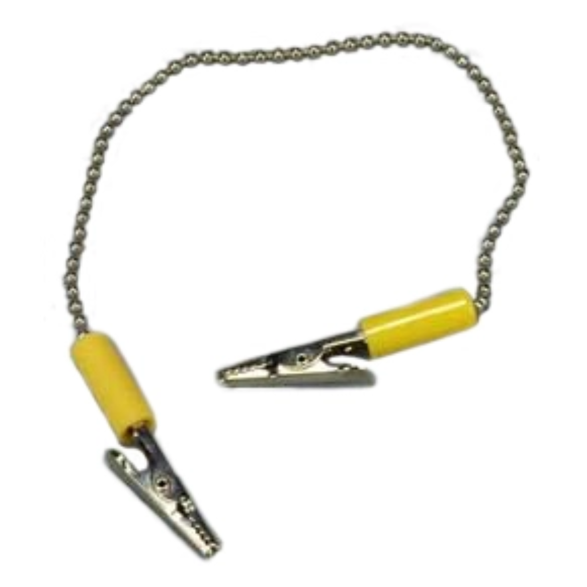 15" Chain Napkin Bib Holder, White, Chrome-plated alligator clips, 310-WHITE thumbnail 2