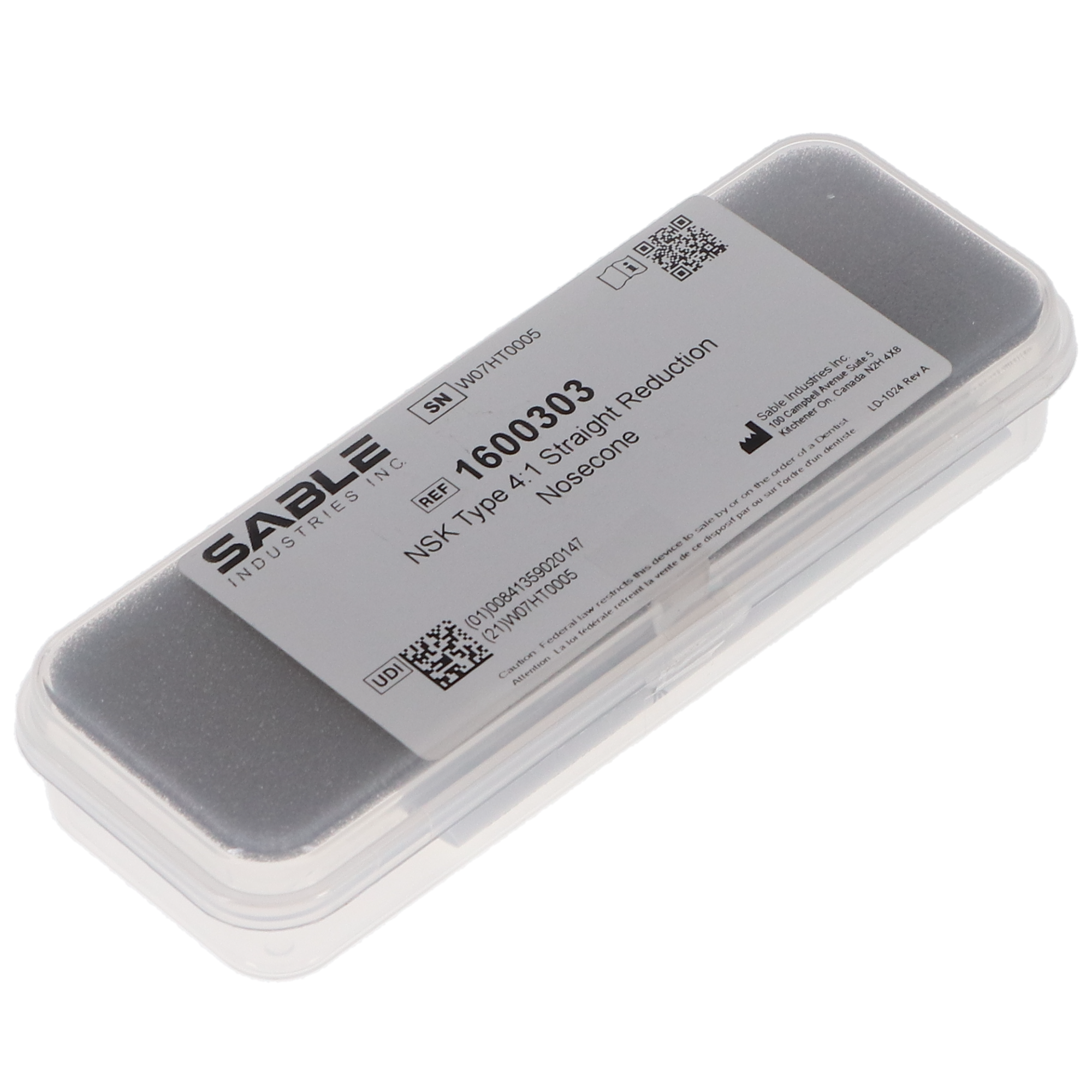 NSK Type 4:1 Straight Reduction Nosecone Handpiece Attachment, 1/Pk, 1600303 thumbnail 5