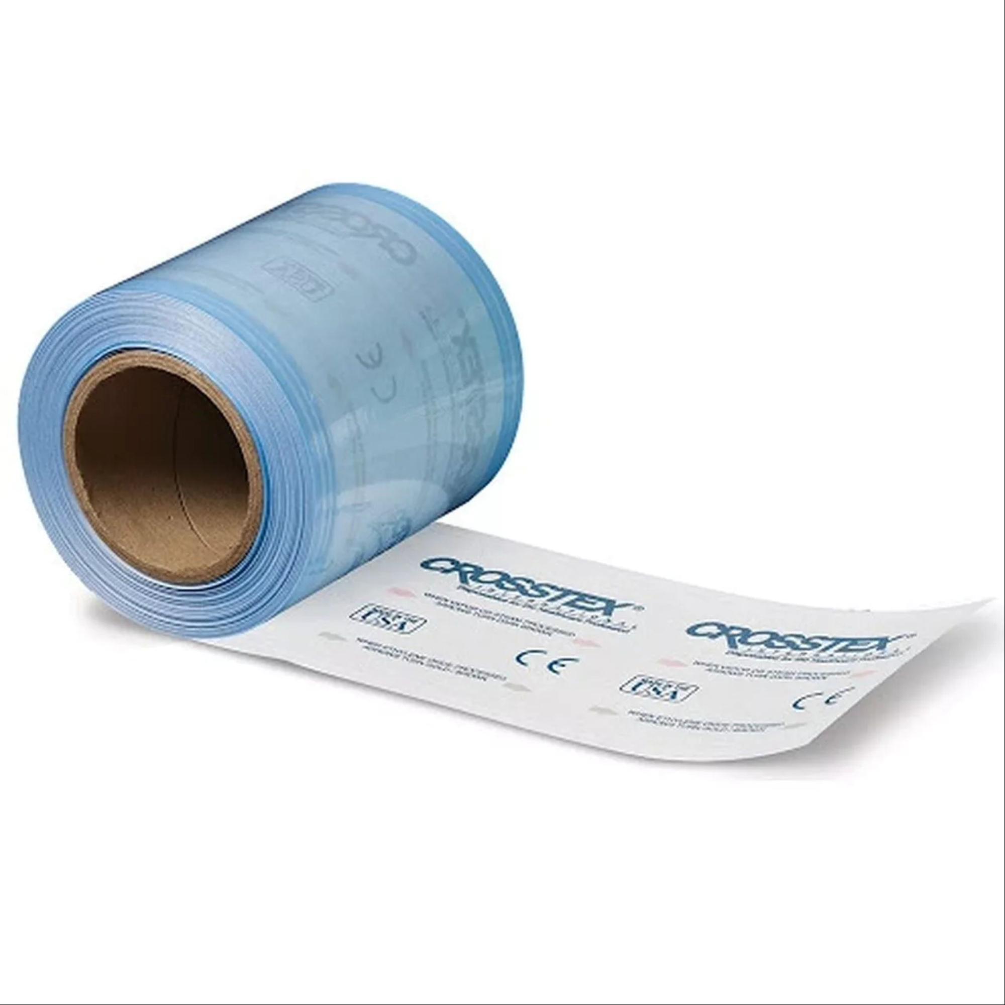 Sani-Roll Paper/Plastic Tubing, 2 in x 100 ft, White/Blue, 1/Pk, SCT2 product image