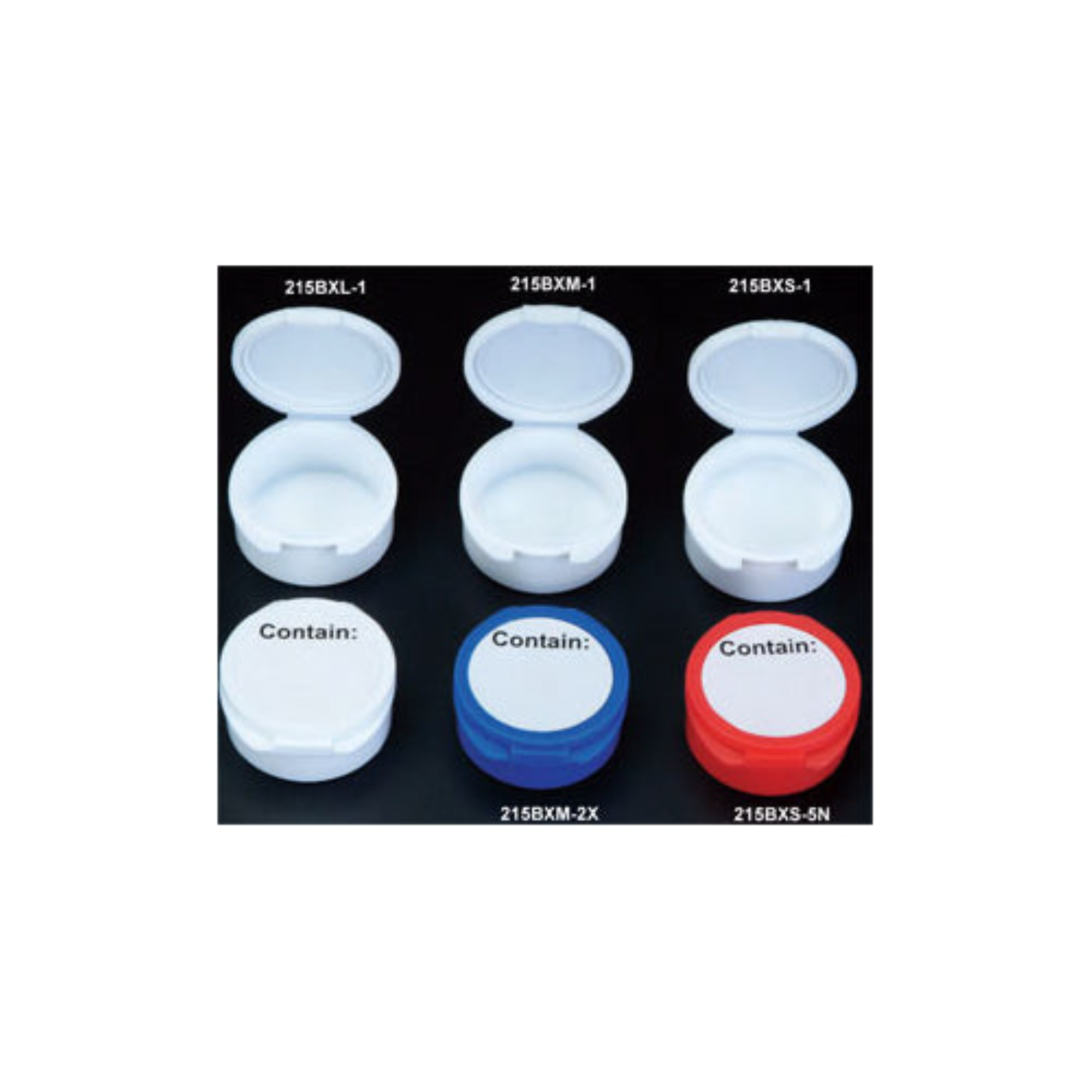 Plasdent - Medium White Round Boxes, 1 1/2" Diameter x 1/2" Inner Depth, Plastic, 215BXM-1 product image