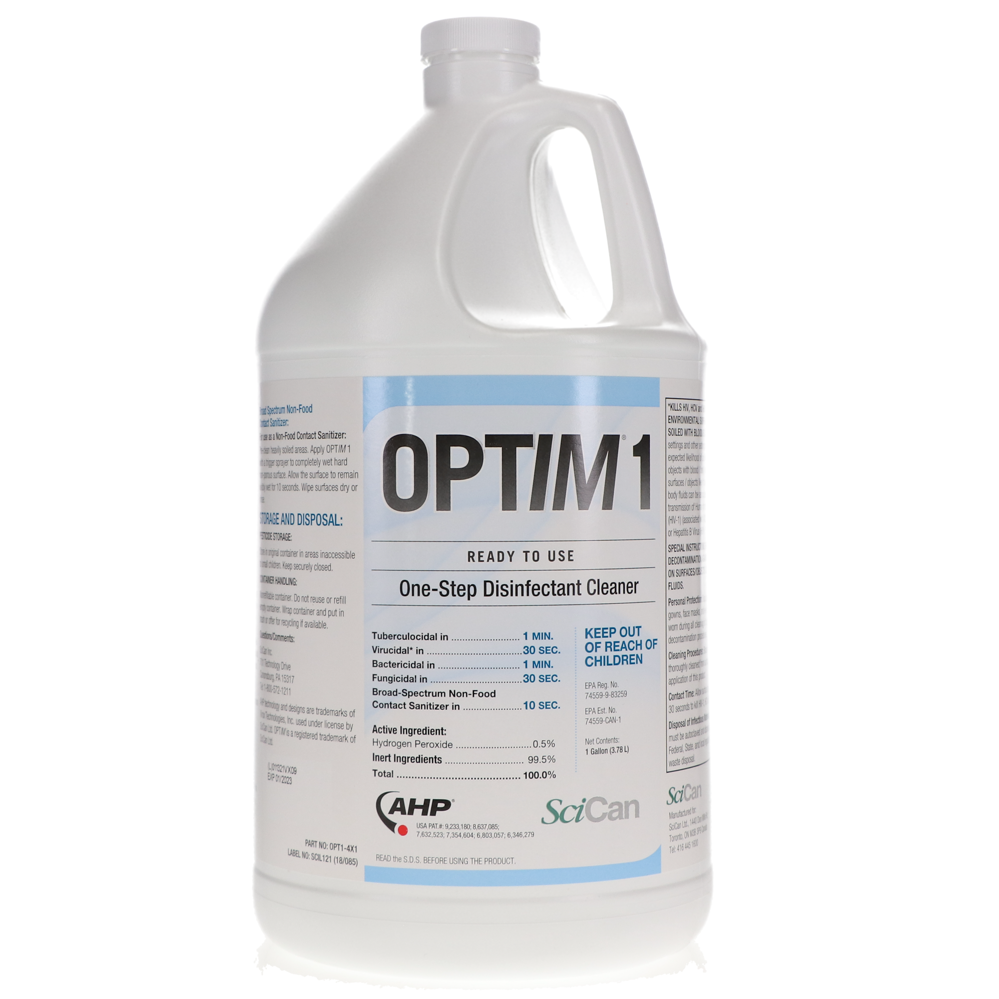 Optim 1, Disinfectant Liquid, 4 L Bottle, Unscented, 1/Pk, SCI14X4 product image