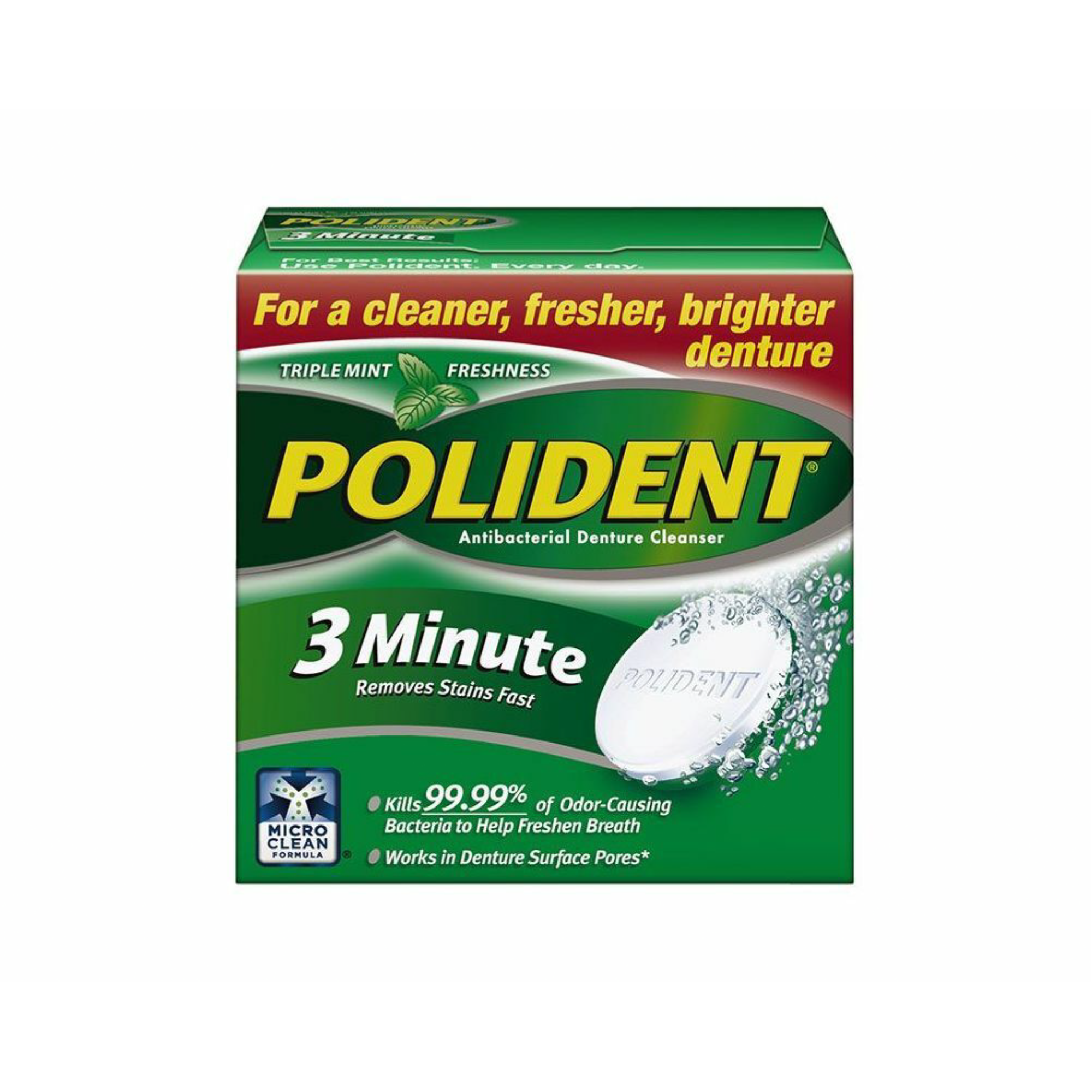 Polident 3-Minute Denture Cleanser Dispenser Box 60/Tablets product image