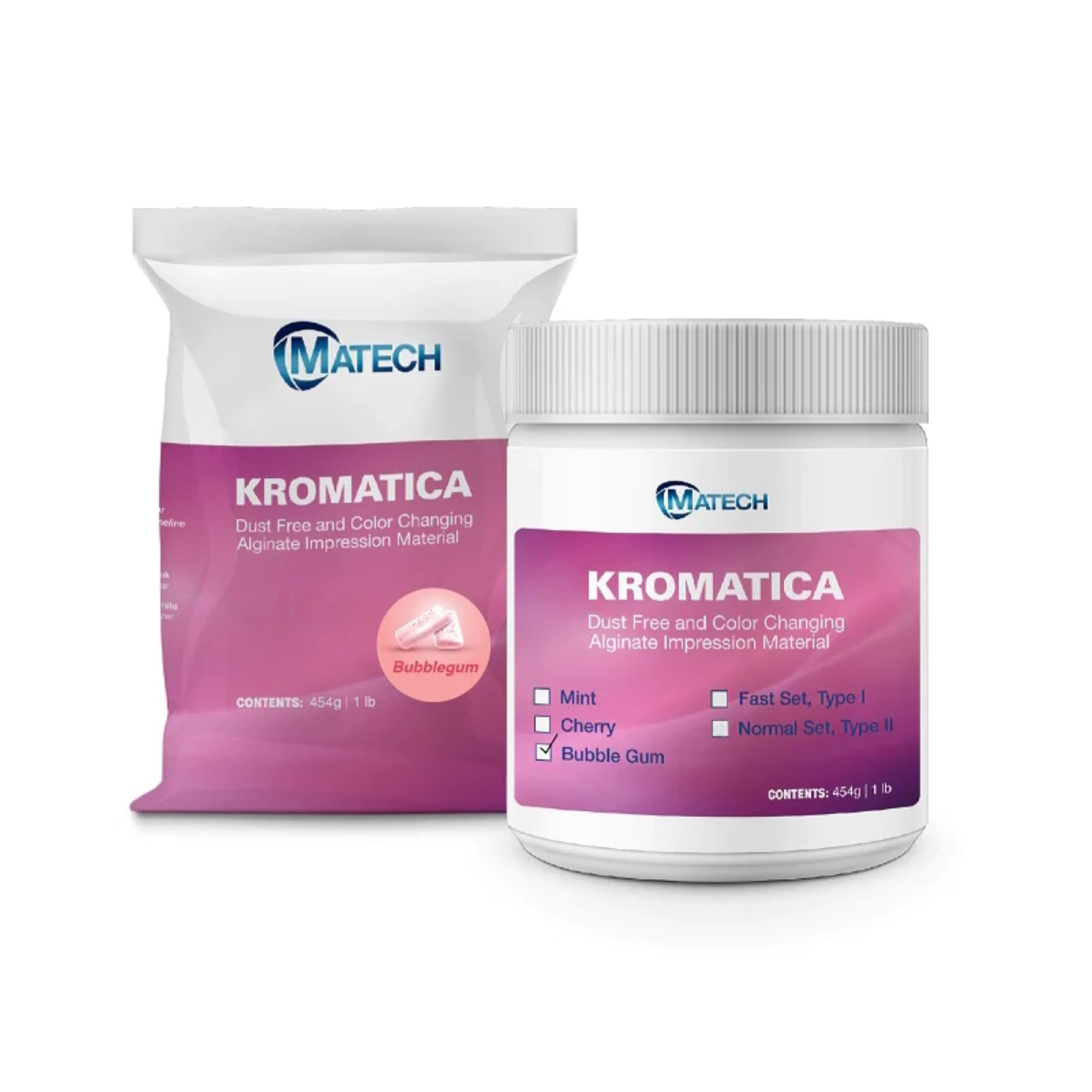 Kromatica Color-Changing Alginate Impression Material, Dust-Free, Fast Set, Container, 1 lb, Bubblegum, 305-123 image