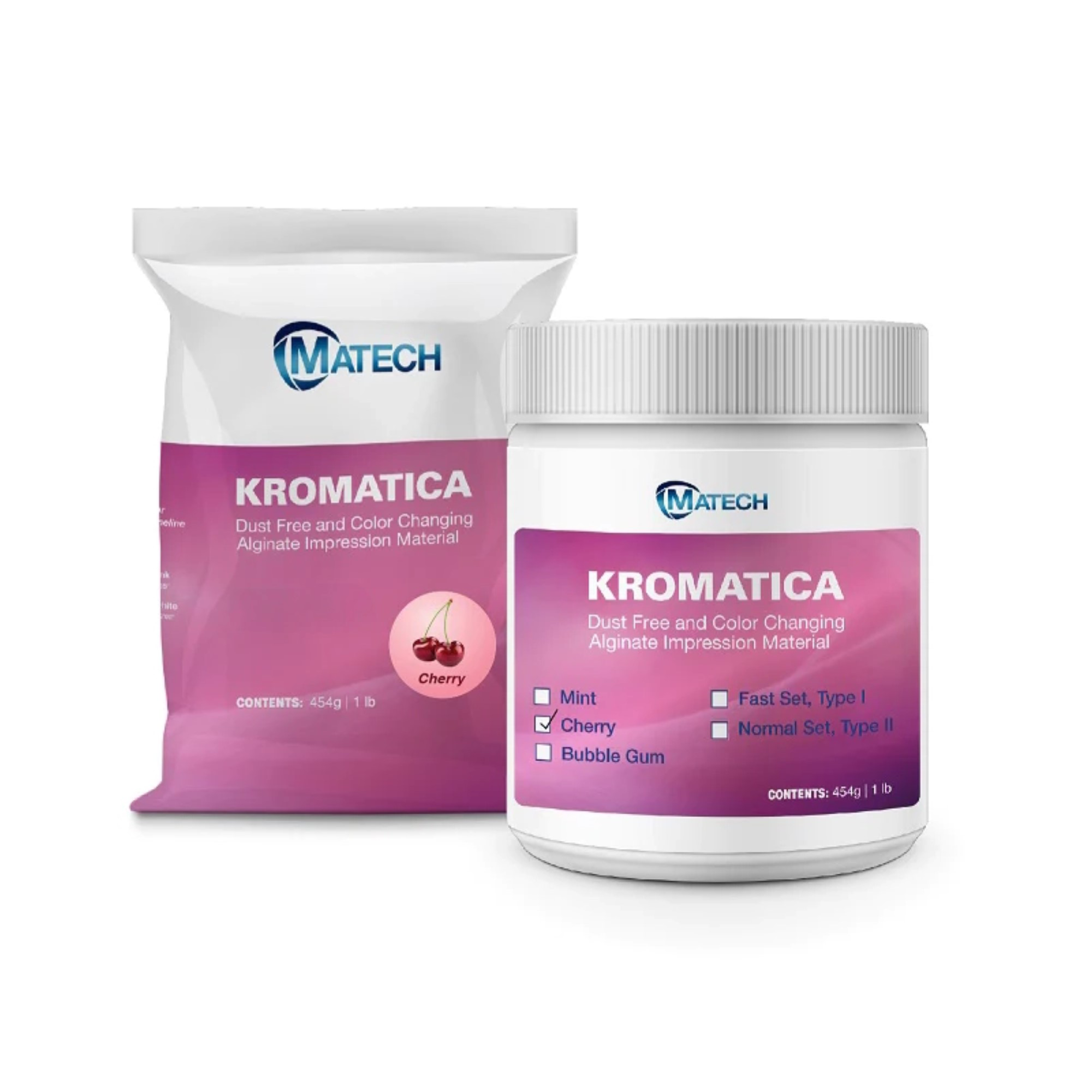 Kromatica Color-Changing Alginate Impression Material, Dust-Free, Fast Set, Container, 1 lb, Cherry, 305-121 product image