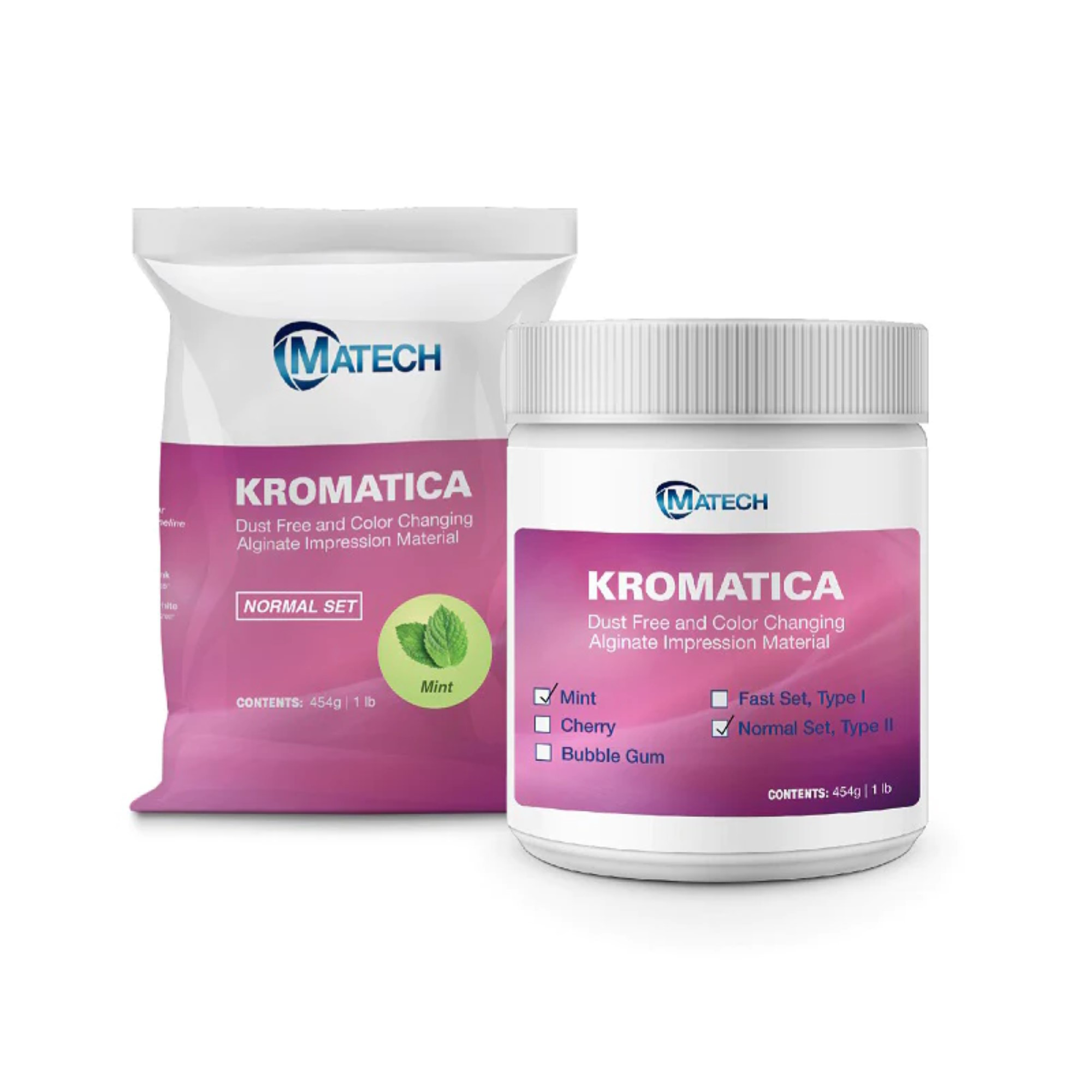 Kromatica Color-Changing Alginate Impression Material, Dust-Free, Normal Set, Container, 1 lb, Mint, 305-126 image