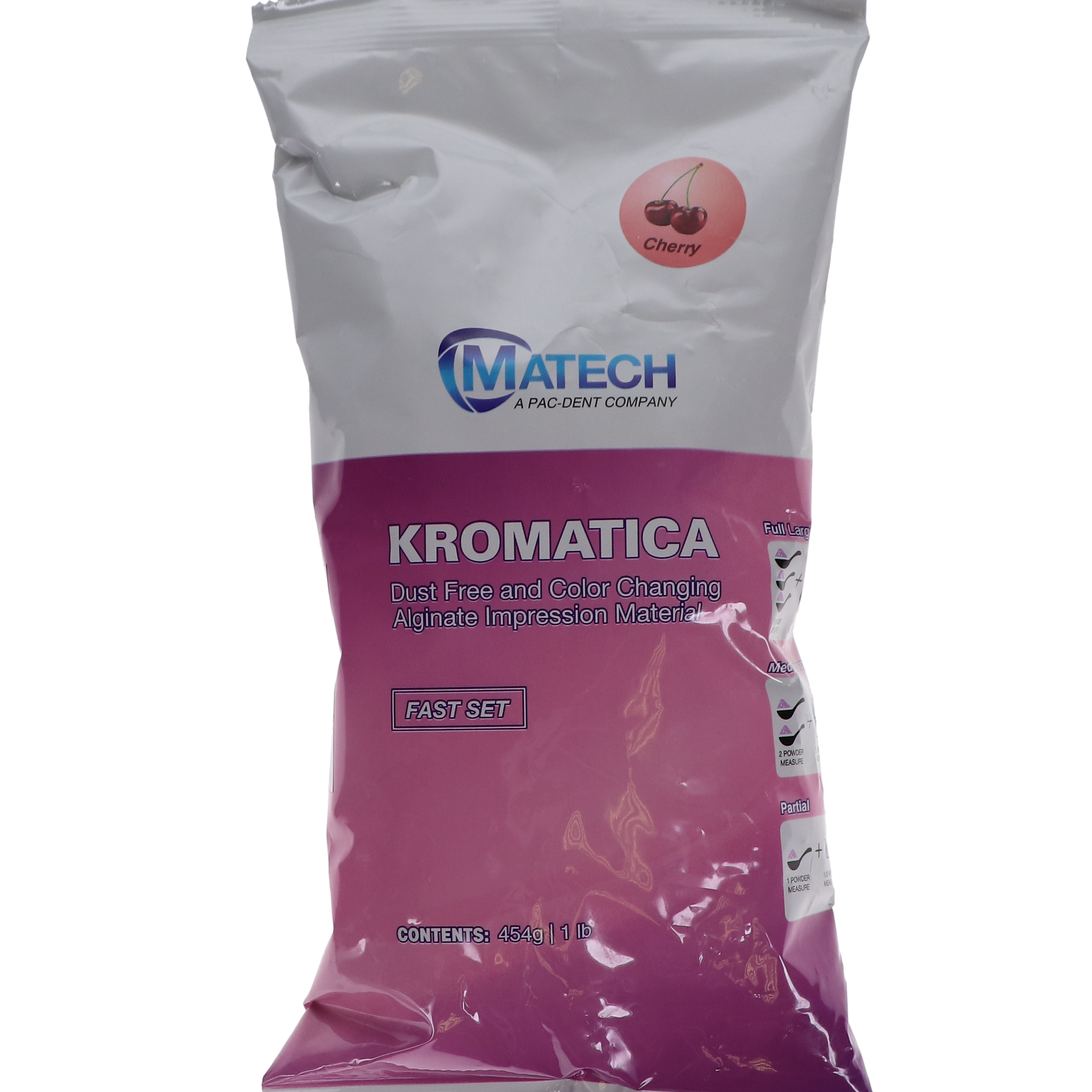 Kromatica Color-Changing Alginate Impression Material, Dust-Free, Fast Set, Pouch, 1 lb, Cherry, 1/Pk, 305-201 thumbnail 7