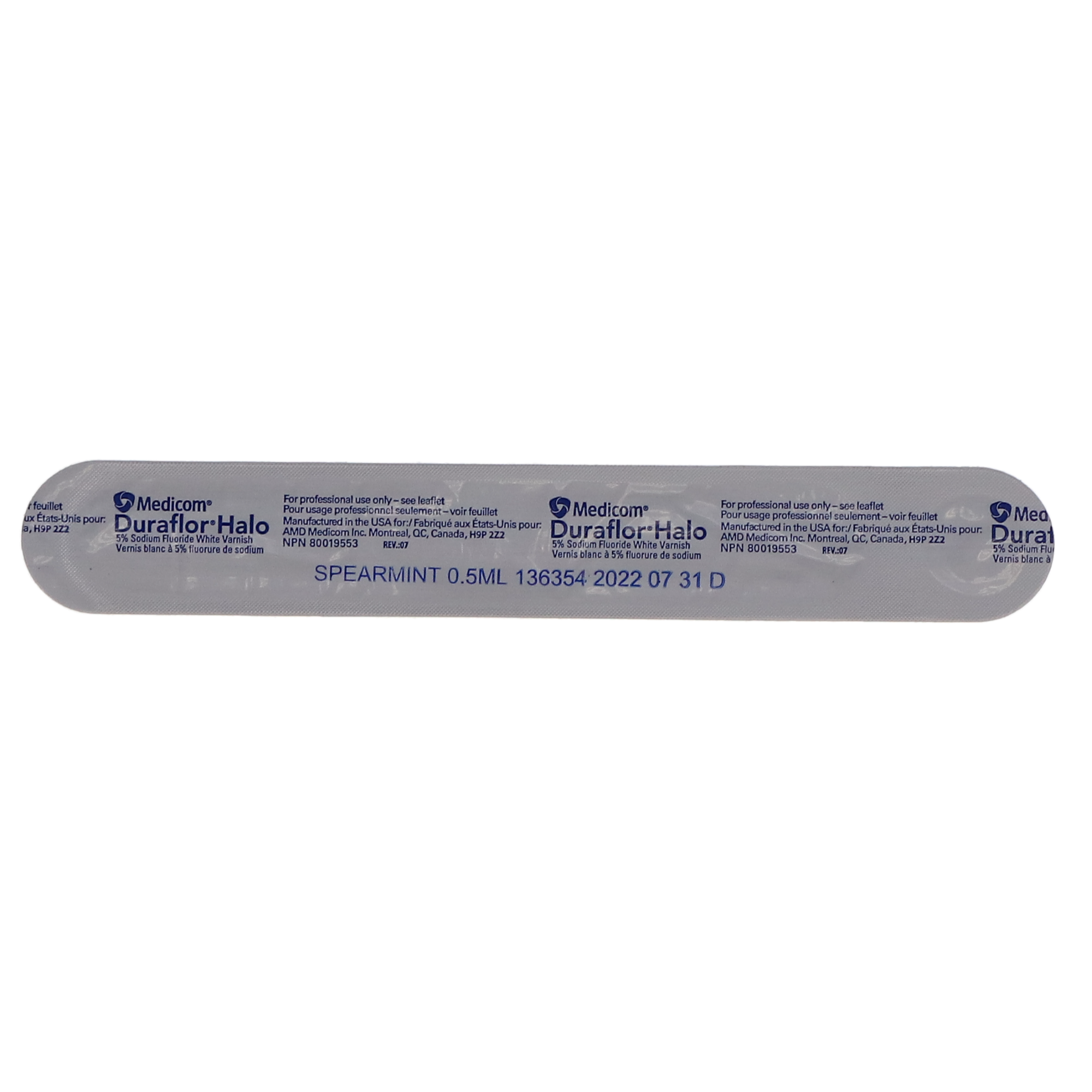 Duraflor Halo White Varnish, 5% Sodium Fluoride, Unit Dose, 0.5 ml, Spearmint, 32/Pk product image