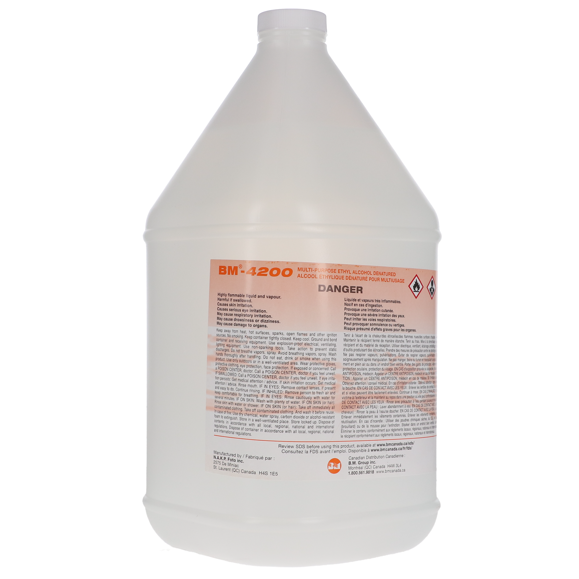 99% Ethyl Alcohol Denatured, 4 L, 1/Pk, BM-4200 thumbnail 3