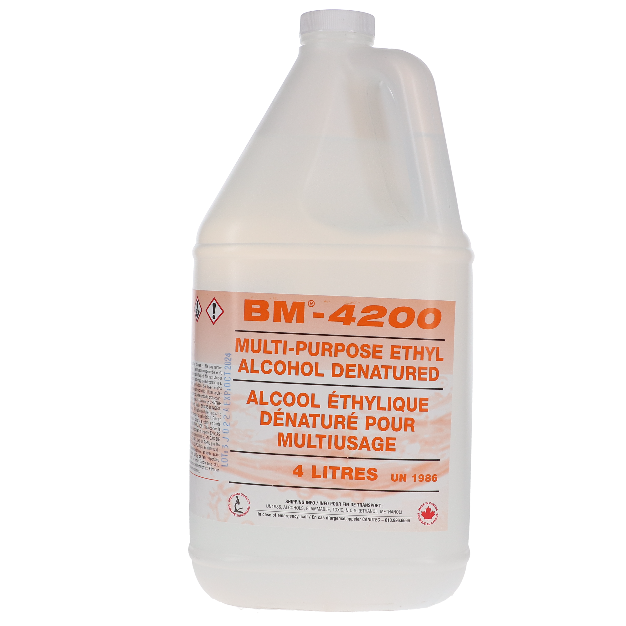 99% Ethyl Alcohol Denatured, 4 L, 1/Pk, BM-4200 thumbnail 5