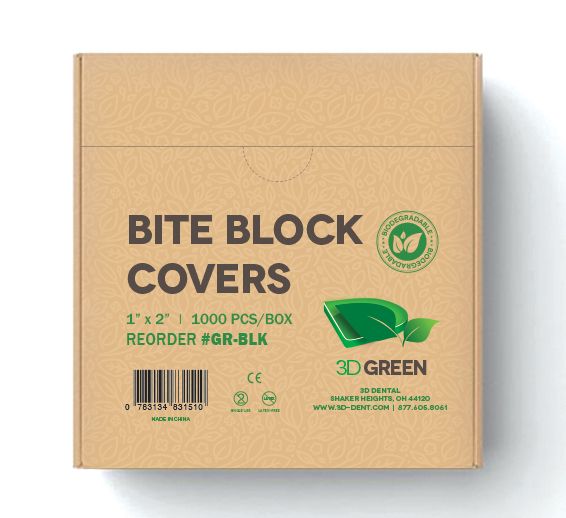 Biodegradable Bite Block Covers, 1" x 2", 1000/Pk, GR-BLK product image