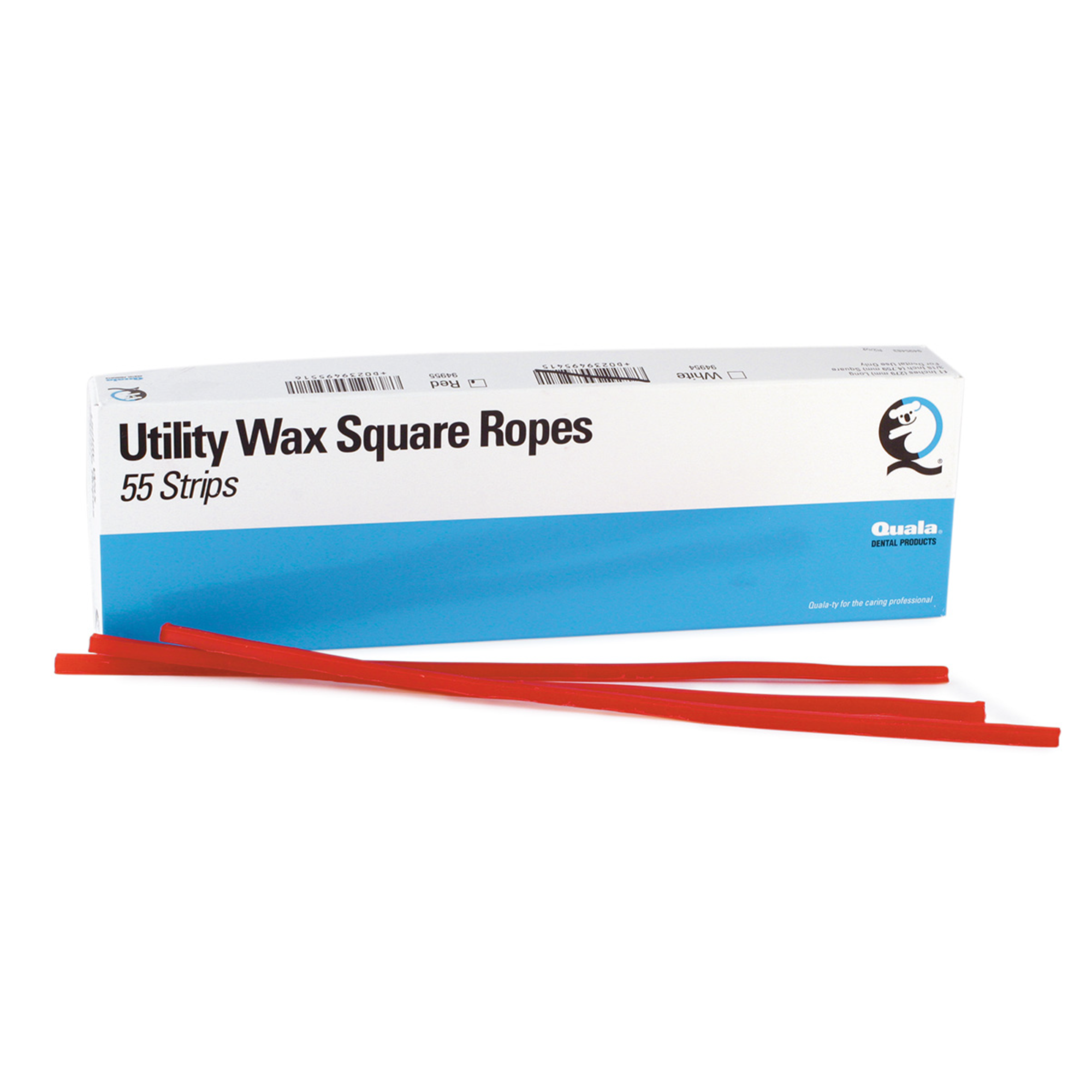 Quala - Dental Wax Rope Wax, Square, White, 55 Strips/bx product image