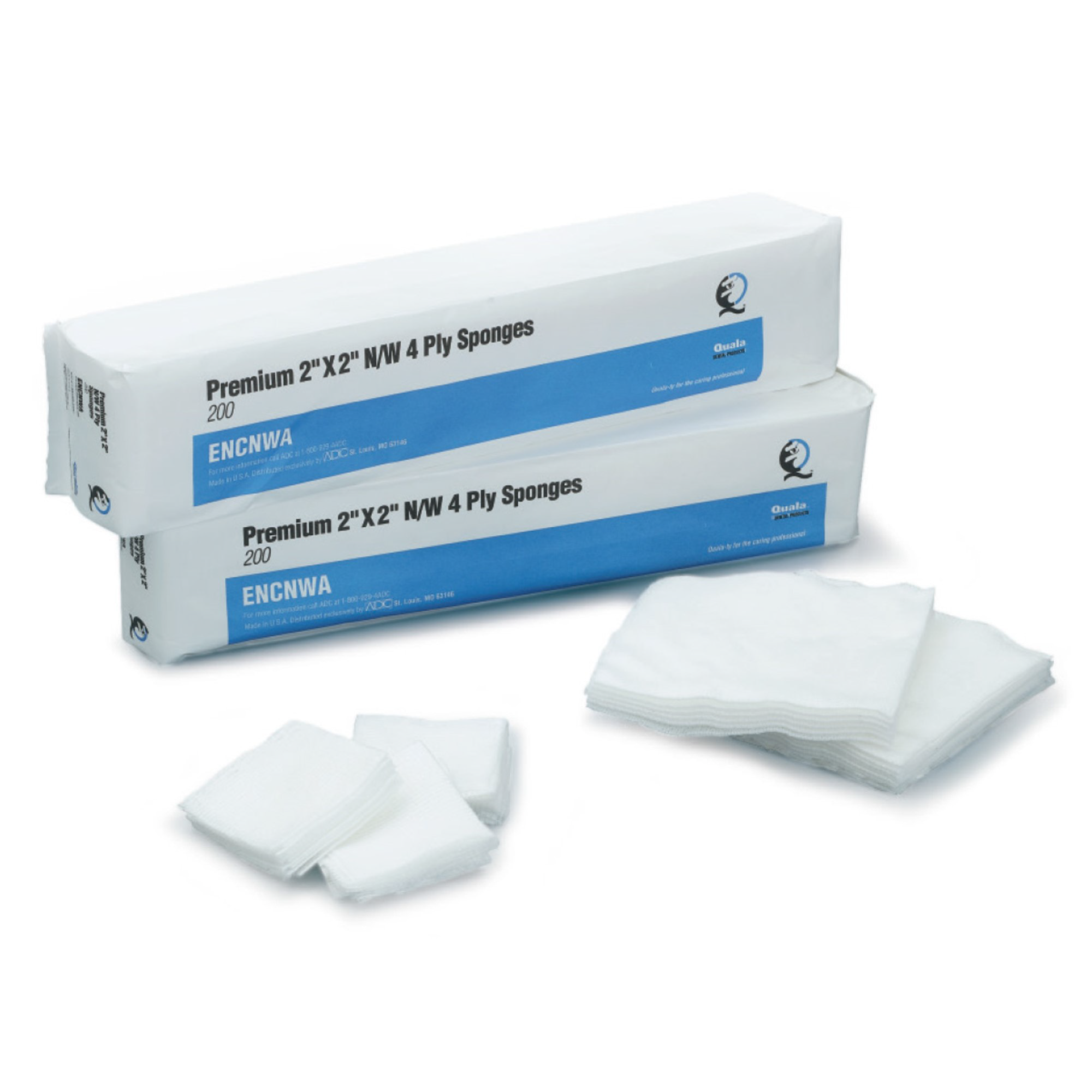 Quala - Non-Woven Sponges, 2" x 2", 4-Ply, Non-Sterile, 200/pkg, 25 pkg product image