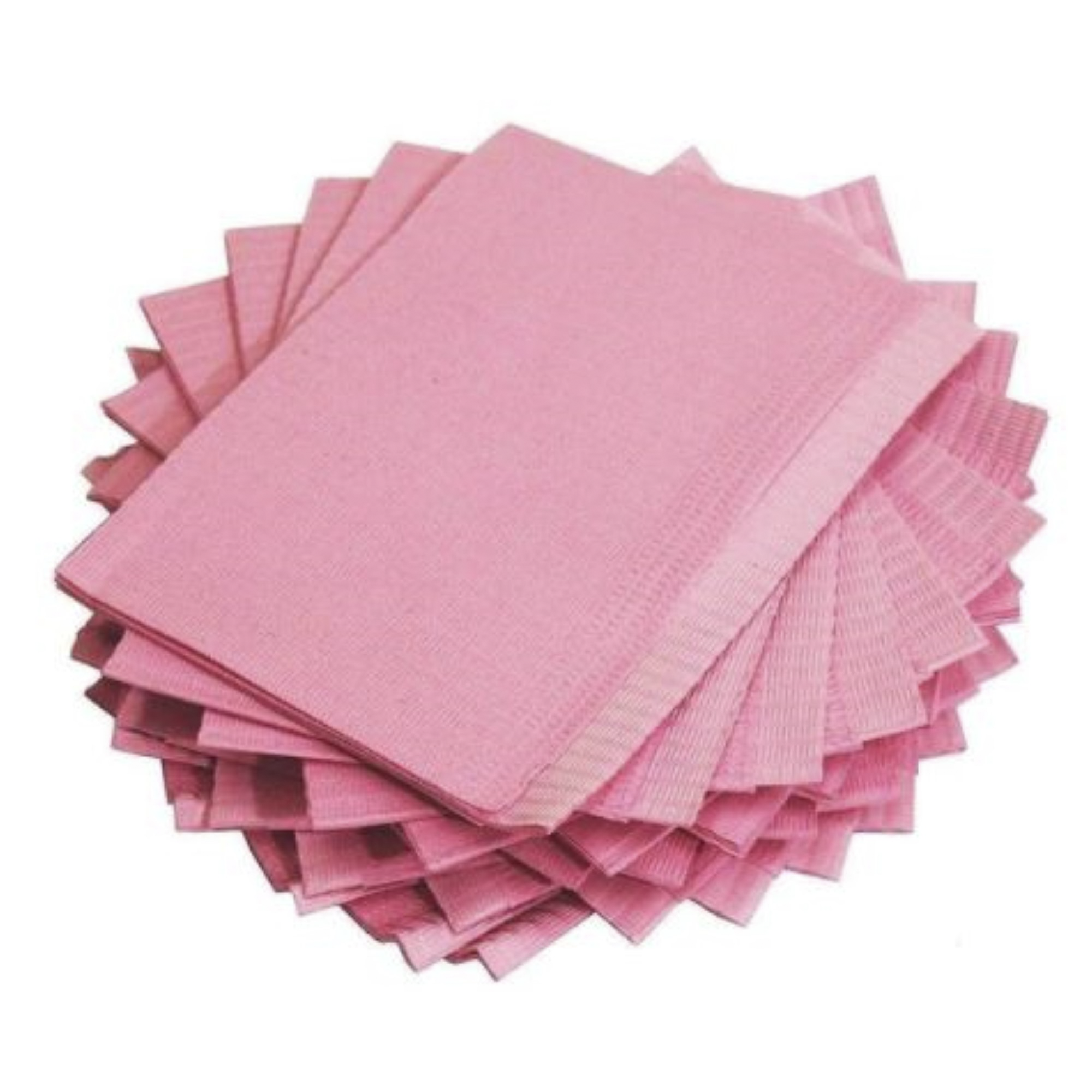 Disposable Bibs, 2-Ply and Poly-Back, 13" x 18", Pink, 500/Pk, BIB-6 product image