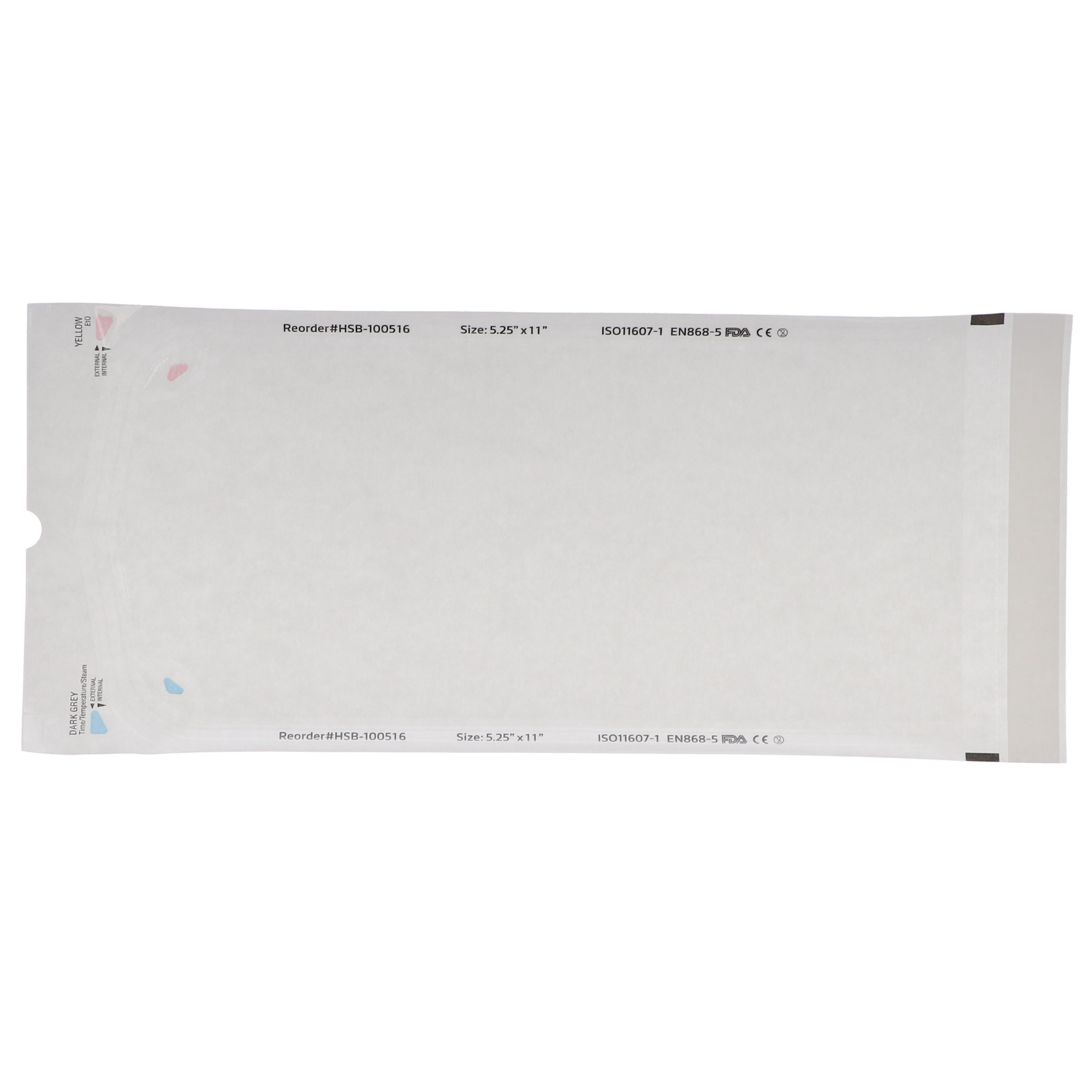 Sterilization Pouch, Class 4, Self-Sealing, Clear, 5.25" x 11", 200/Pk, 100516 product image