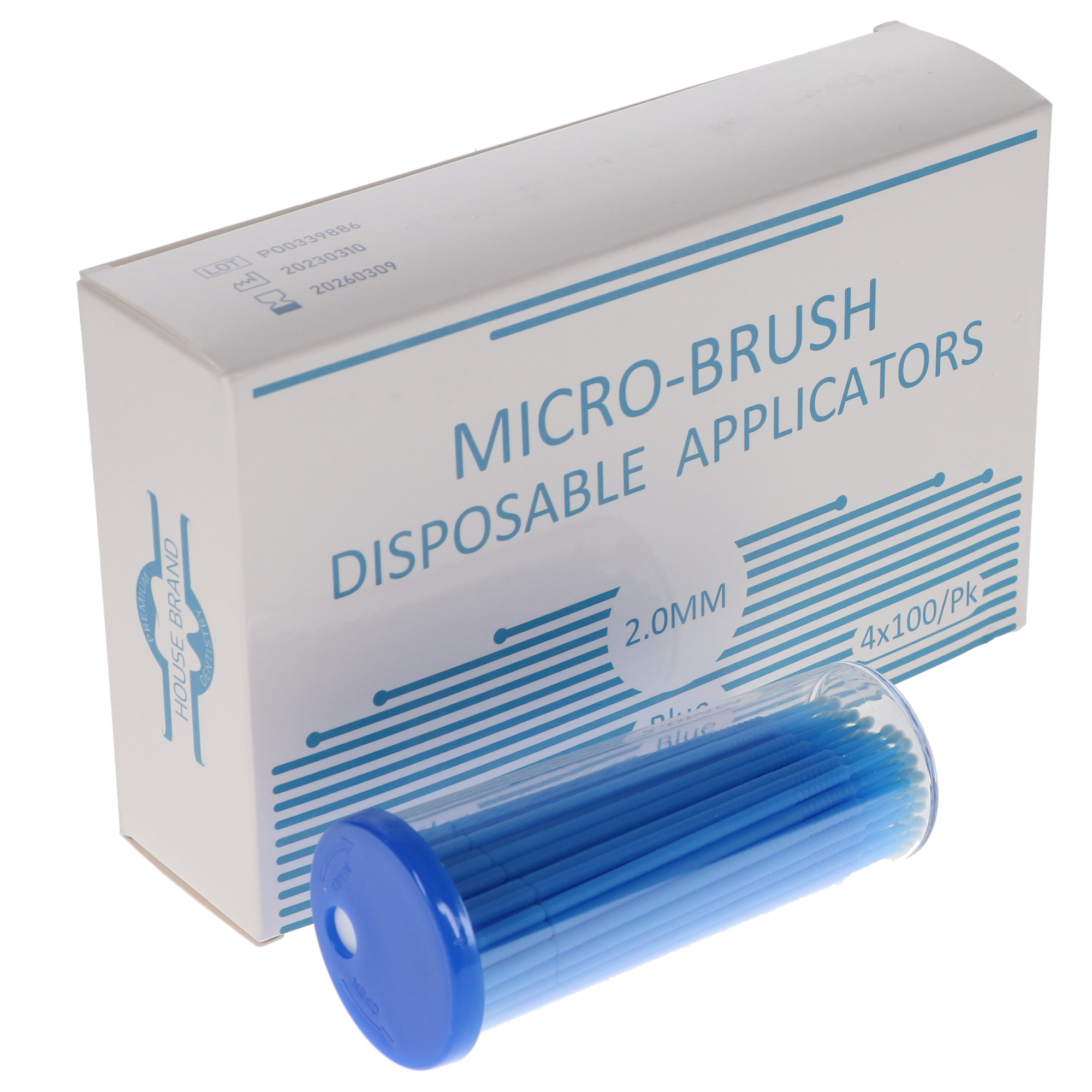 Micro-Brush Disposable Applicators, Regular, Blue, 4 x 100/Pk thumbnail 4