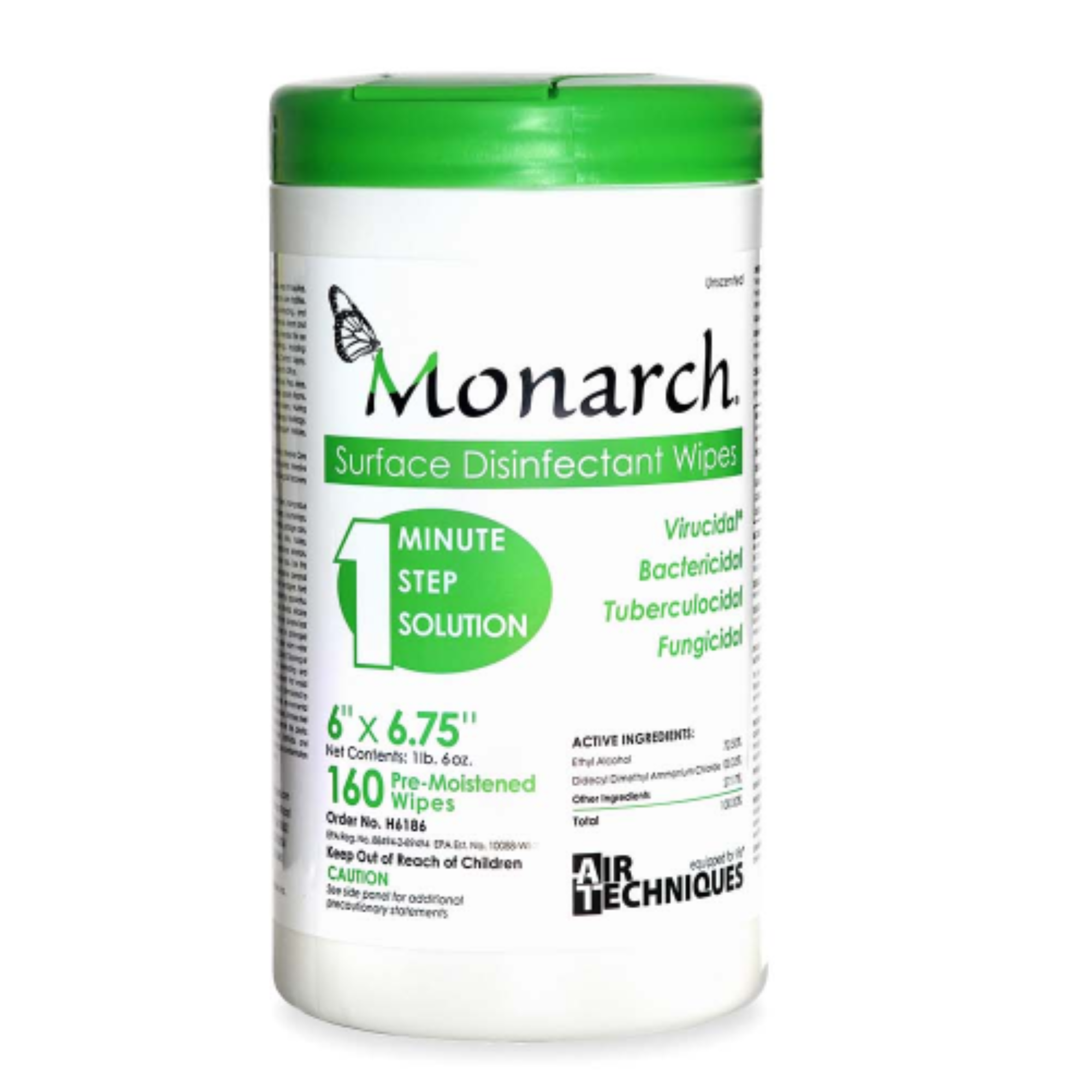 Air Tech - Disinfectant Wipes (Pre-moistened): 1 Canister with Wipes (160 ea. 6â€ x 6.75â€) product image