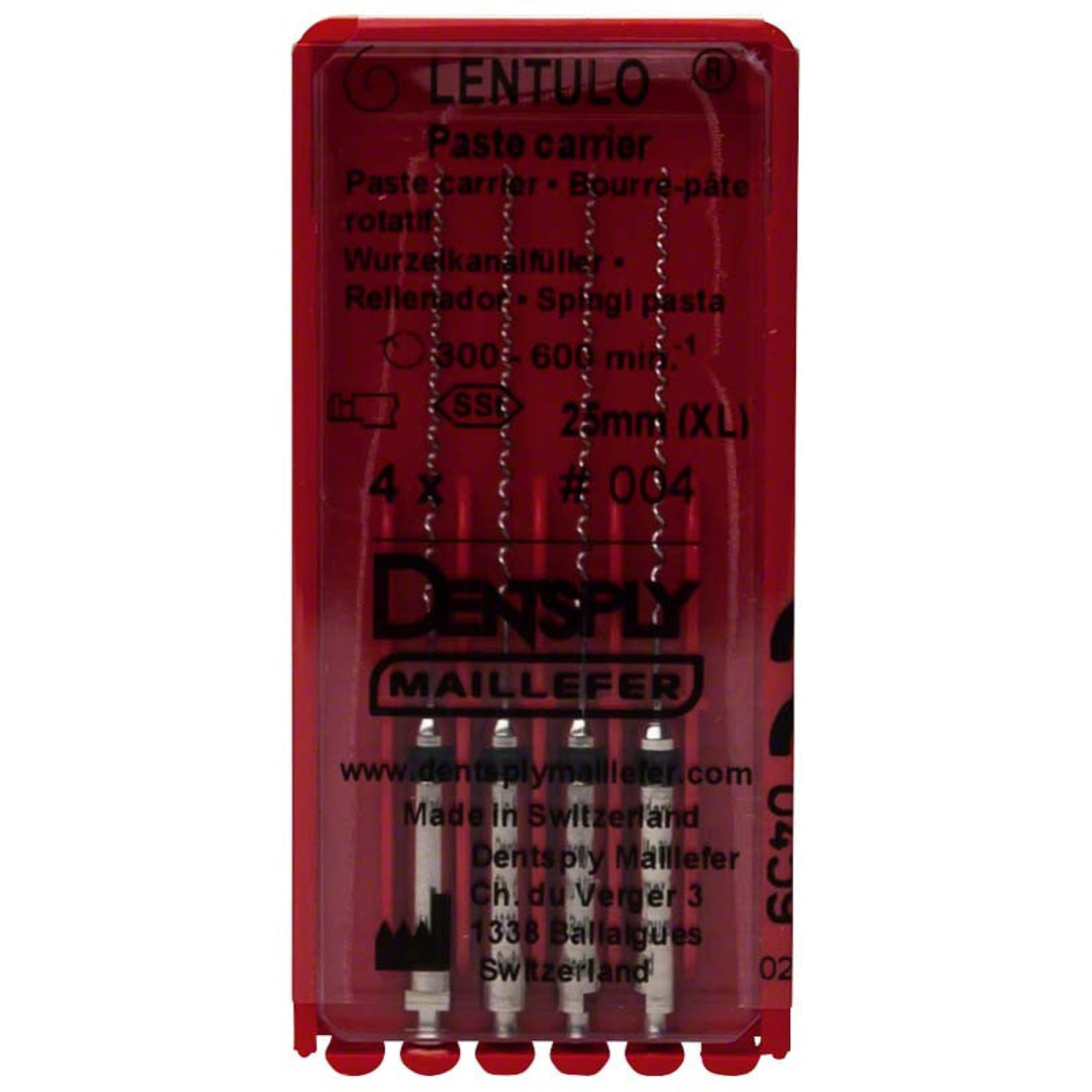 Lentulo Stainless Steel Spiral Fillers, RA, 25 mm, # 4, Black, 4/Pk product image