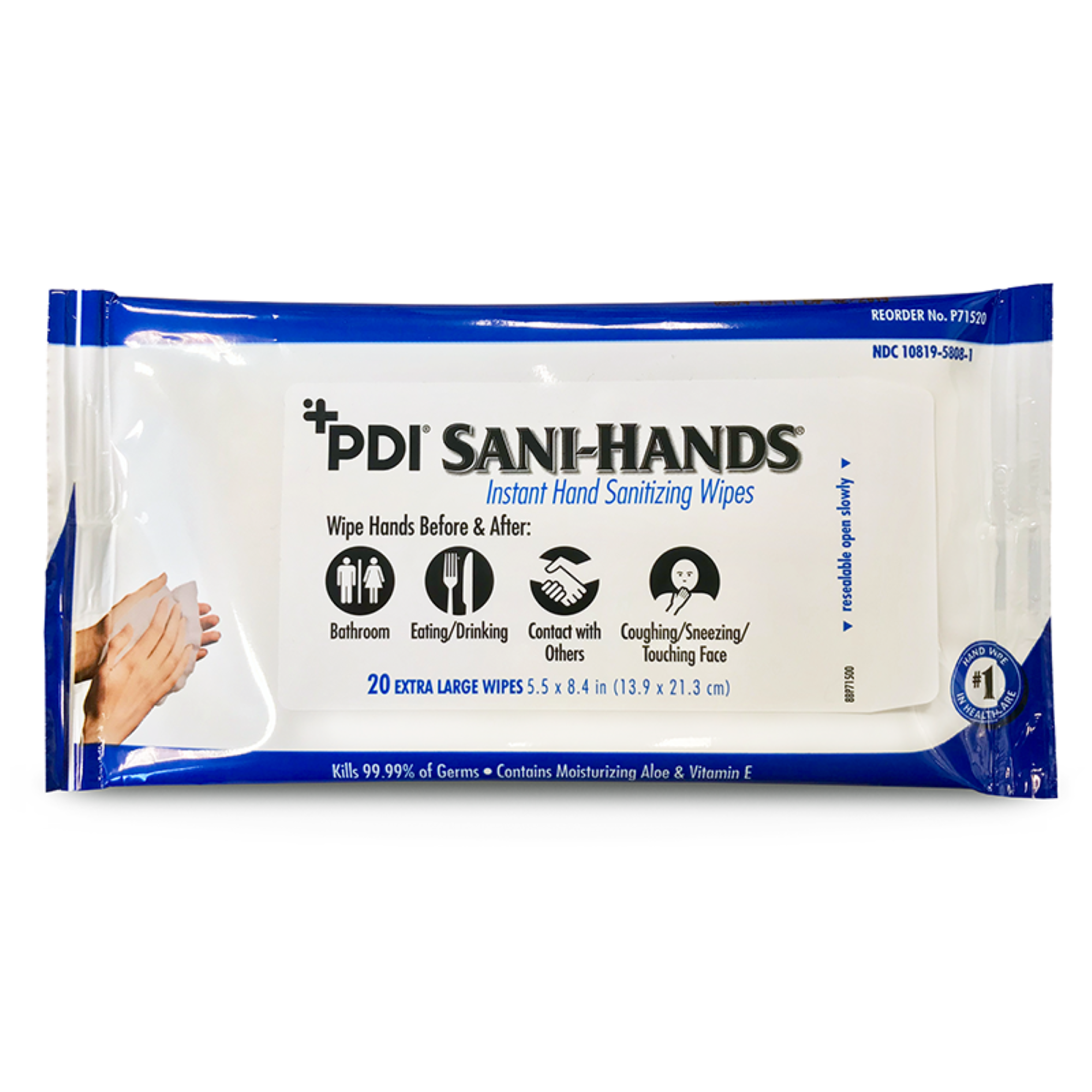 Sani-HandsÂ Instant Hand Sanitizing Bedside Pack Wipes 20/Pk product image