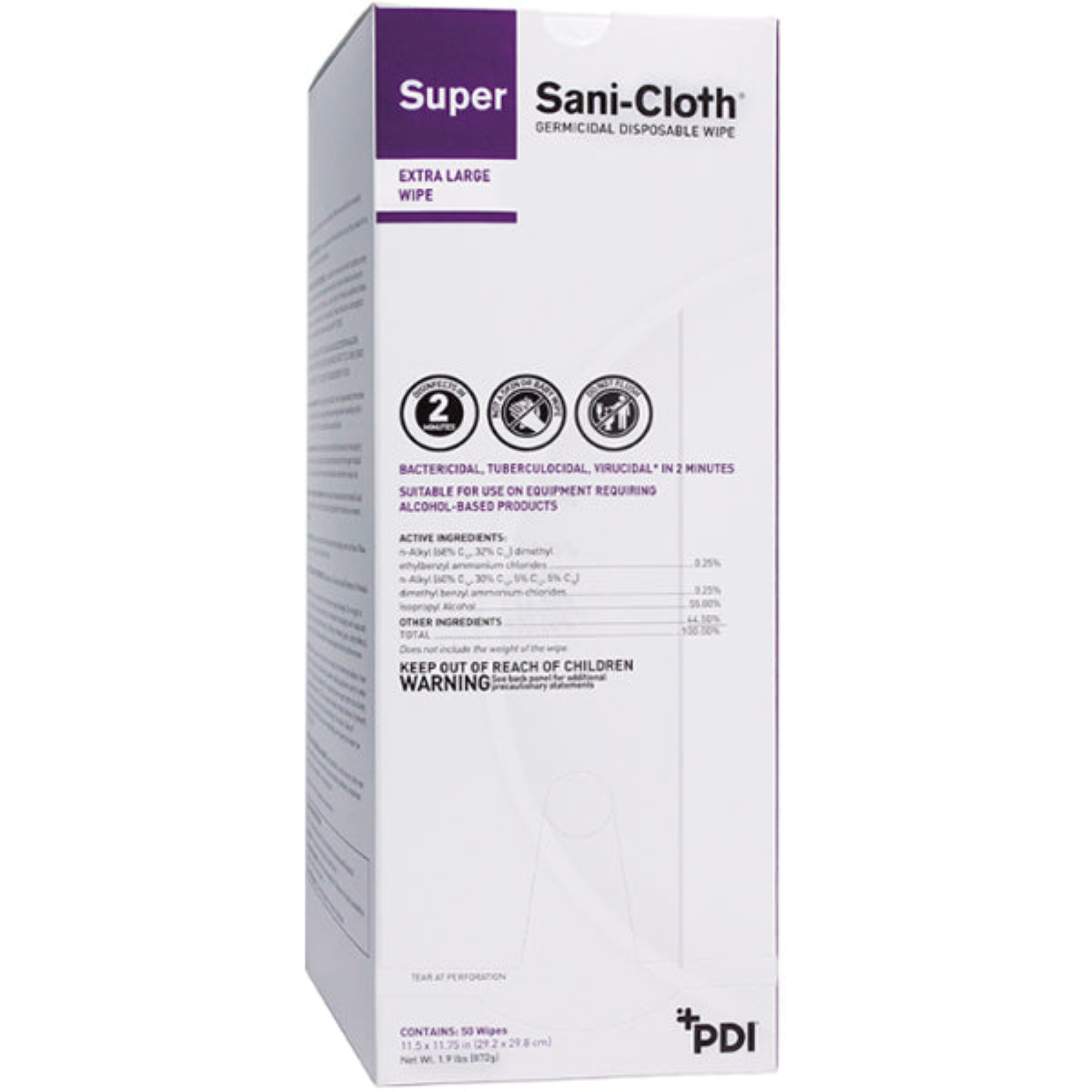 SuperÂ Sani-ClothÂ Germicidal Disposable Wipe X-Large 50/Pk product image