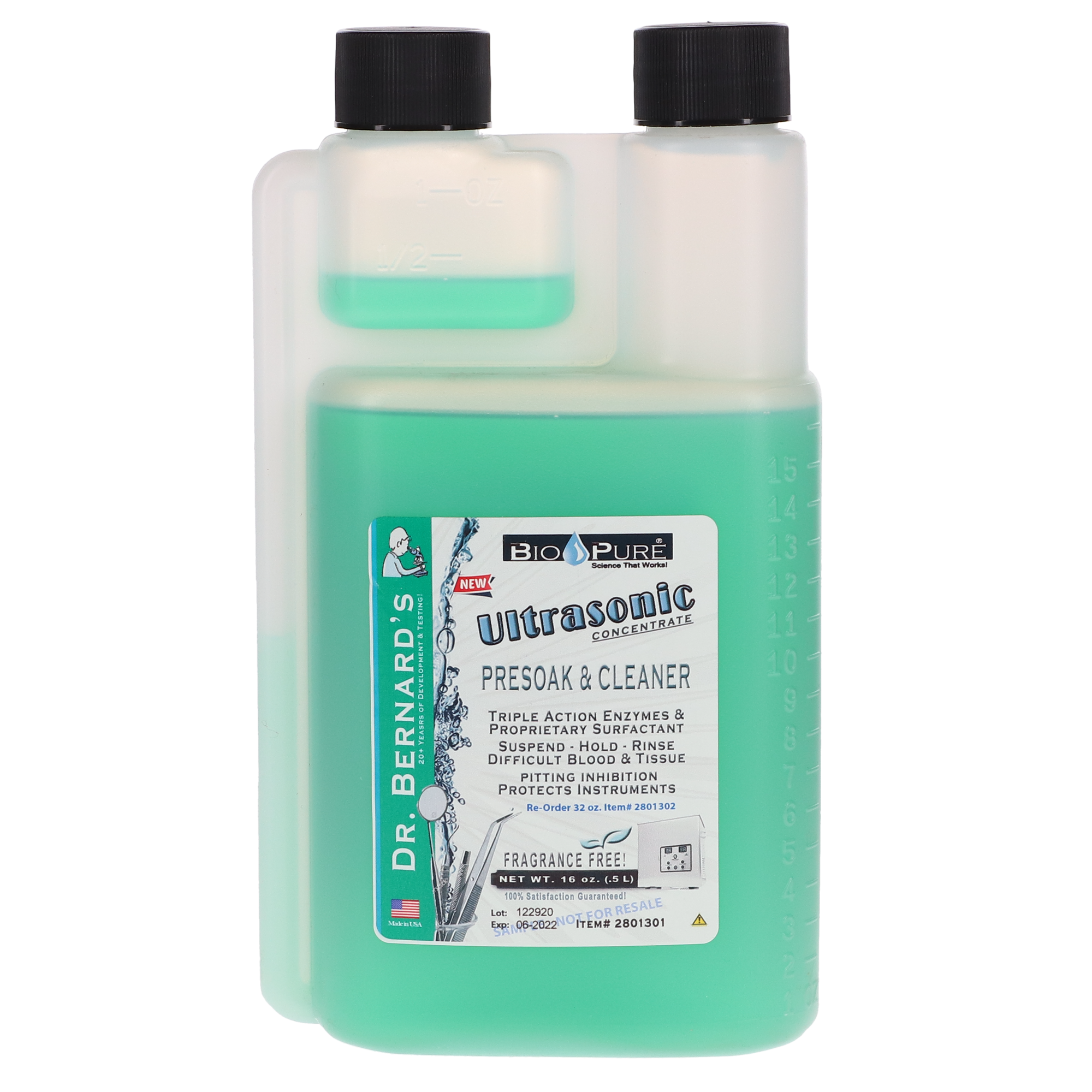 Ultrasonic Presoak and Cleaner Concentrate, Fragrance-Free, 32 oz, 1/Pk, 2801302 product image