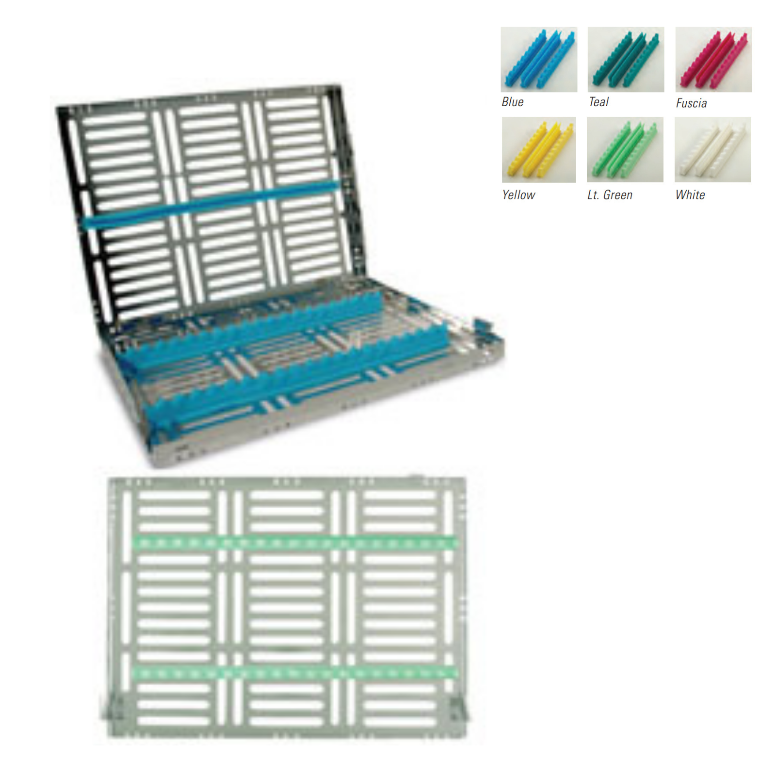 Sterilization Cassette Single Side Large 20 Instruments Teal product image