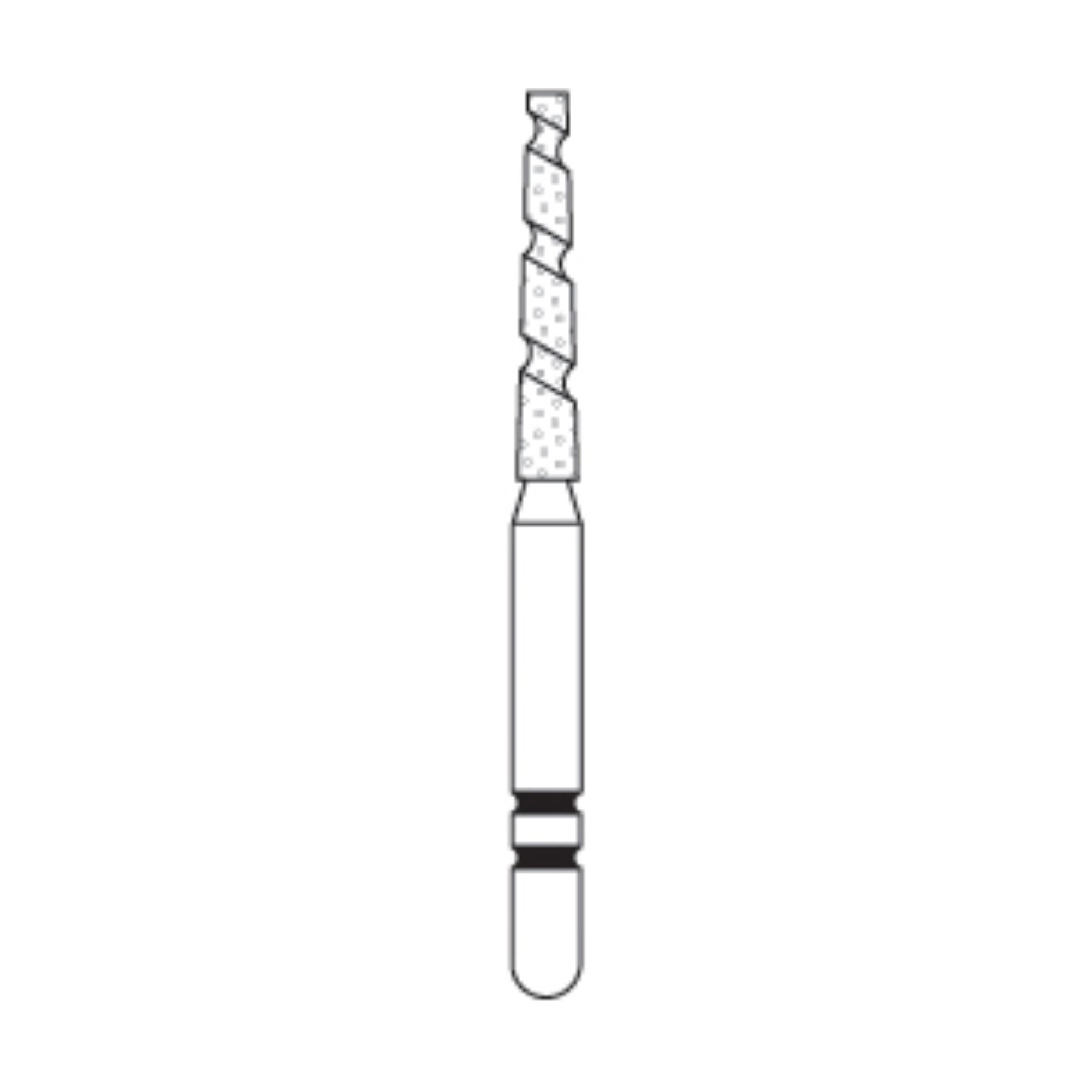 Two Striper TS2000 Spiral Cut Diamond Burs, FG, Flat-End Taper, 2000.9, 1.4 mm, Coarse, Green, 5/Pk, 2000009 product image