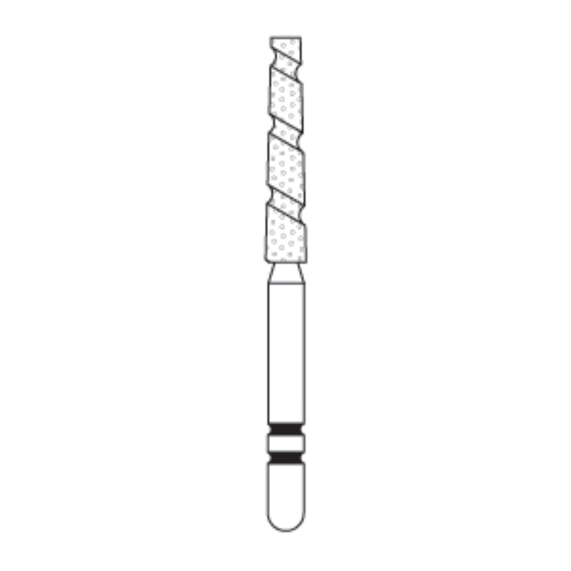 Two Striper TS2000 Spiral Cut Diamond Burs, FG, Flat-End Taper, 2002.10, 1.8 mm, Coarse, Green, 5/Pk, 2000030 product image